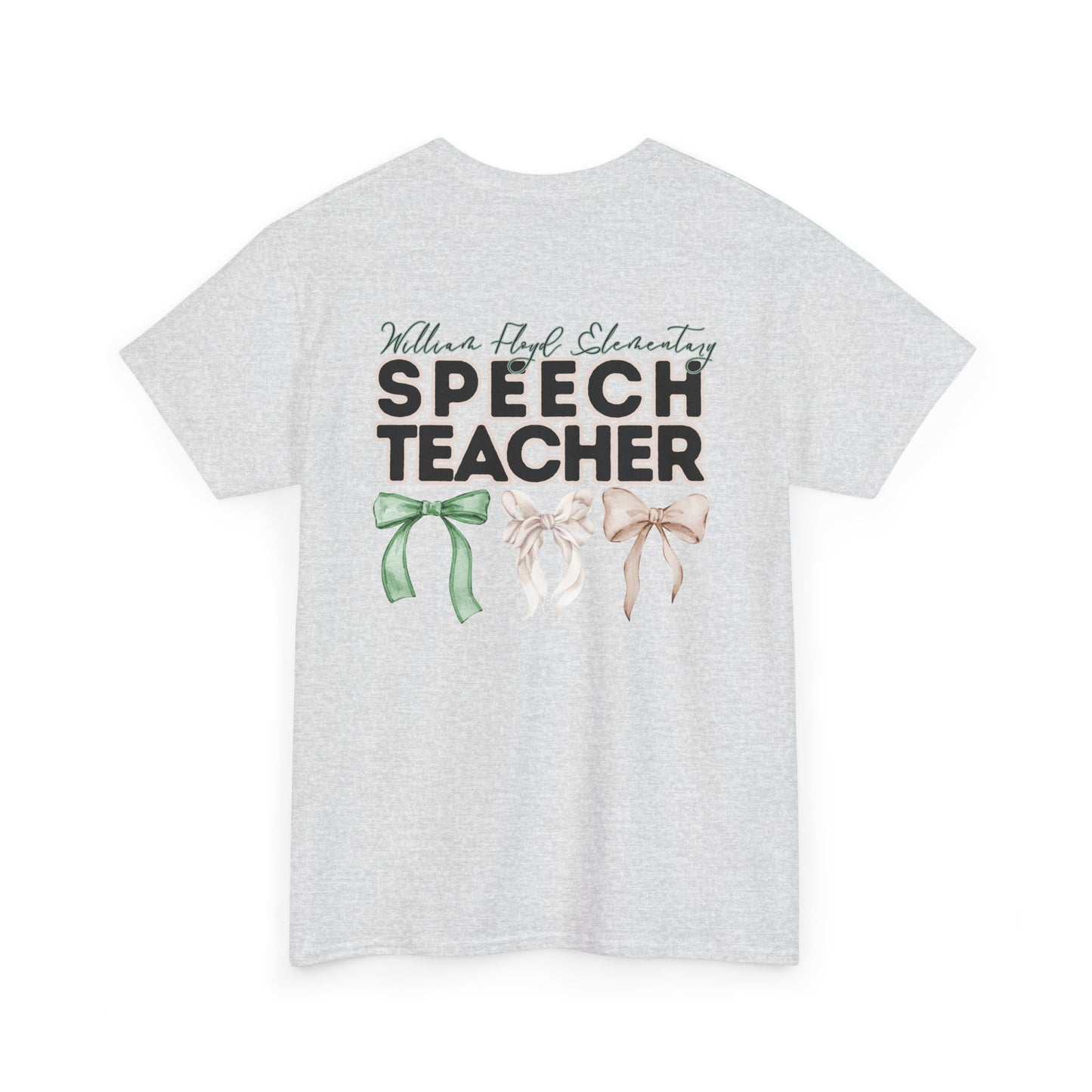 WFE Speech Teacher and Bows- Unisex Heavy Cotton Tee with Bow Design