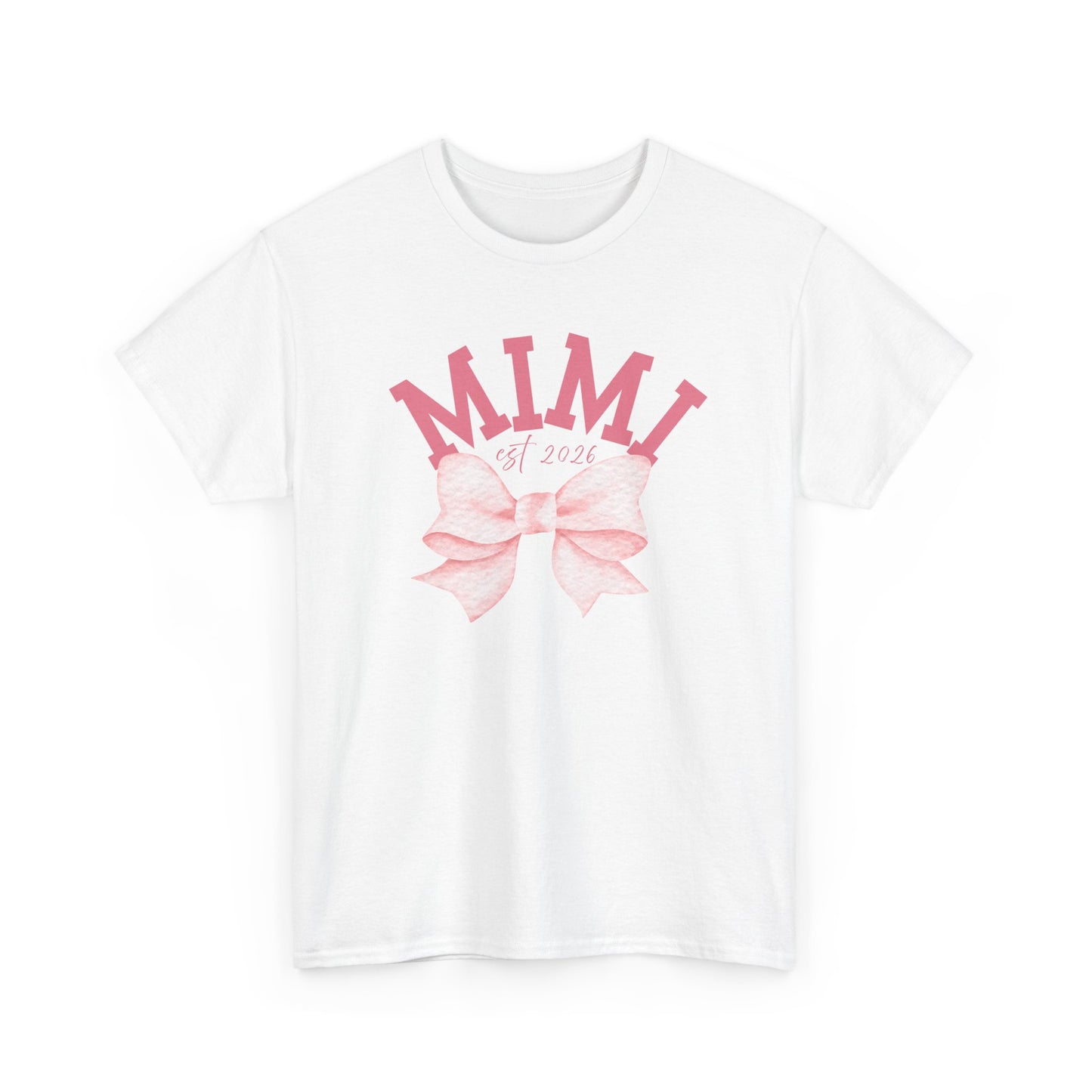 Mimi est 2026 Pink Bow Unisex Heavy Cotton Tee - Mother's Day
