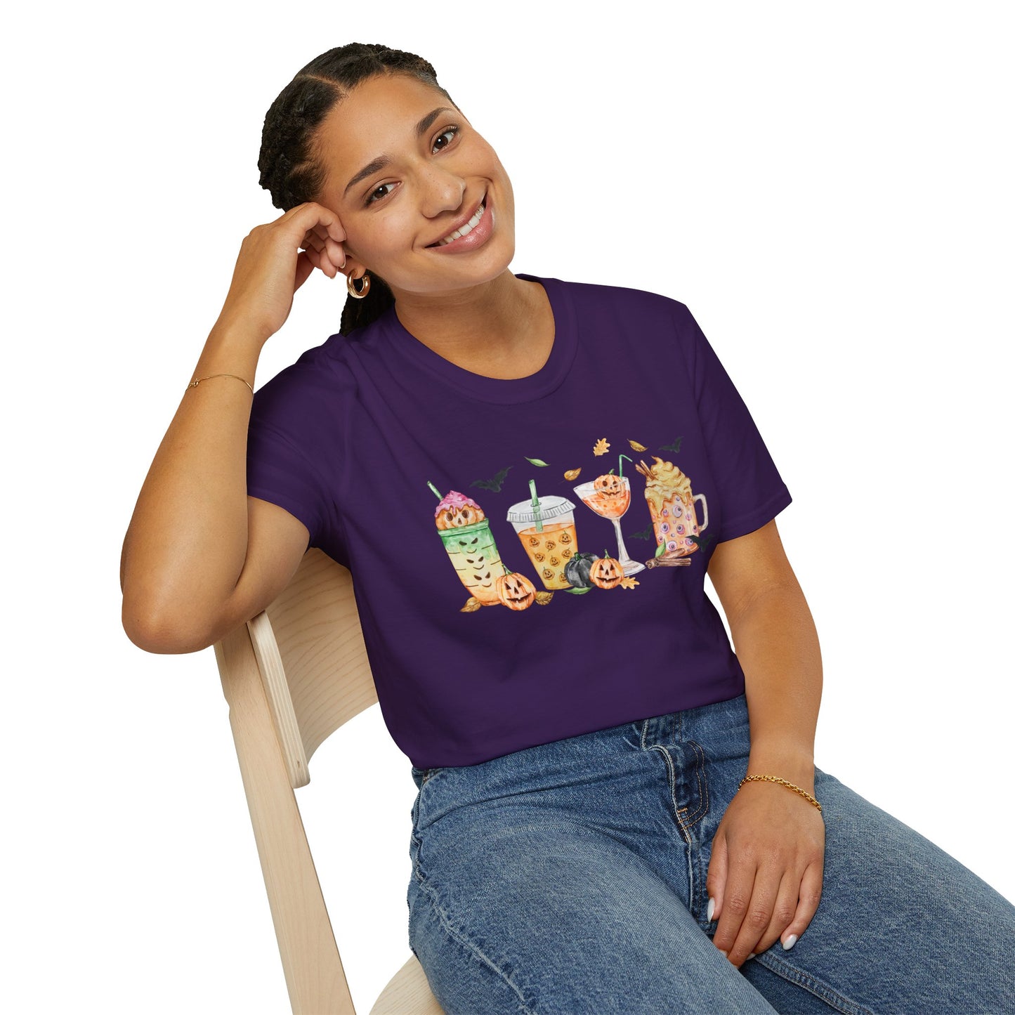 Halloween Beverage Themed T-Shirt- Unisex Softstlye