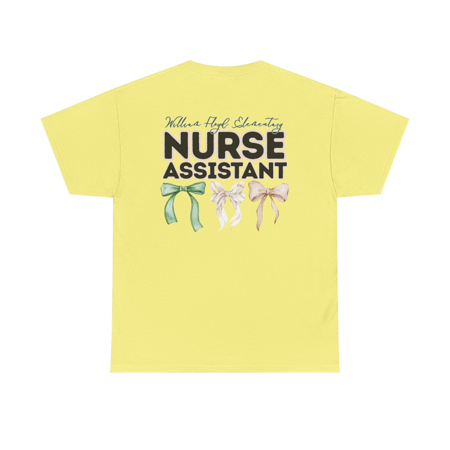 WFE Nurse Assistant and Bows- Unisex Heavy Cotton Tee with Bow Design