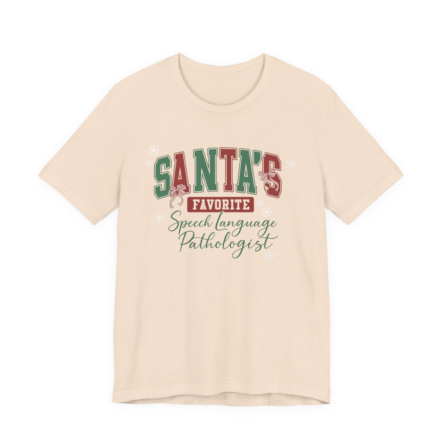 Santa's Favorite Speech Language Pathologist — Christmas Unisex T‑Shirt