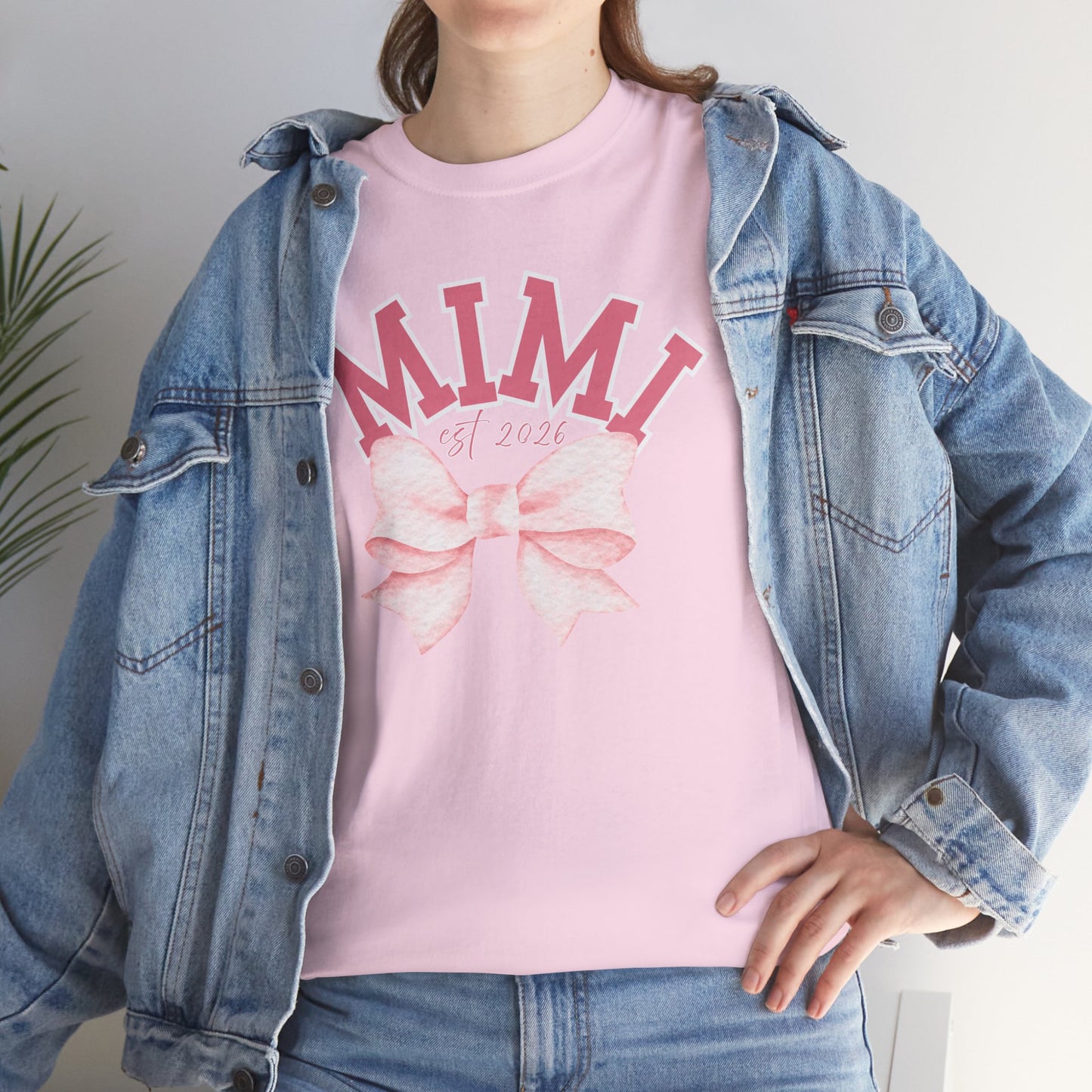 Mimi est 2026 Pink Bow Unisex Heavy Cotton Tee - Mother's Day