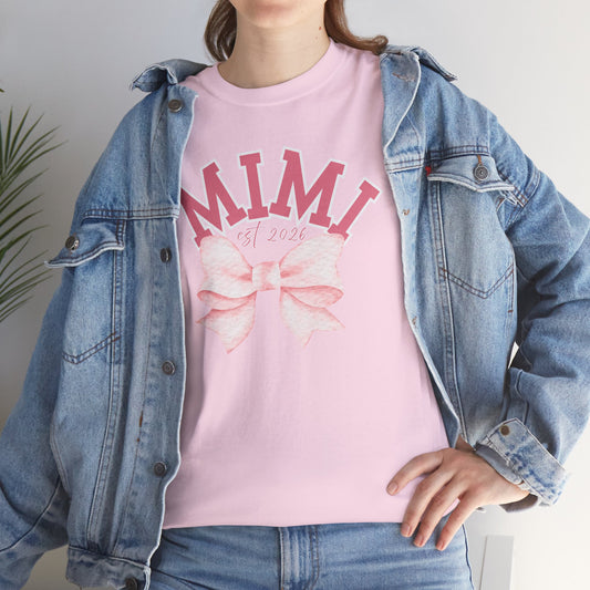 Mimi est 2026 Pink Bow Unisex Heavy Cotton Tee - Mother's Day