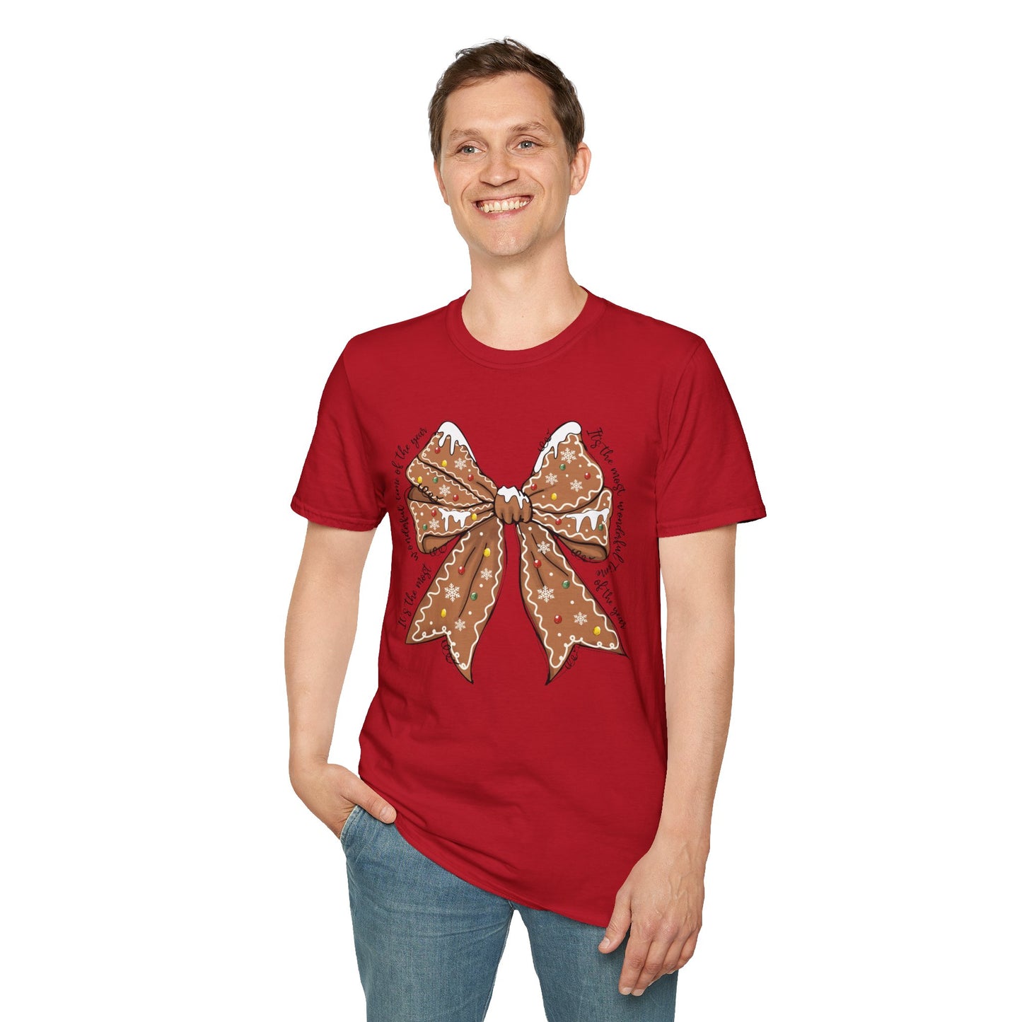 Gingerbread Bow- Christmas Unisex t-shirt