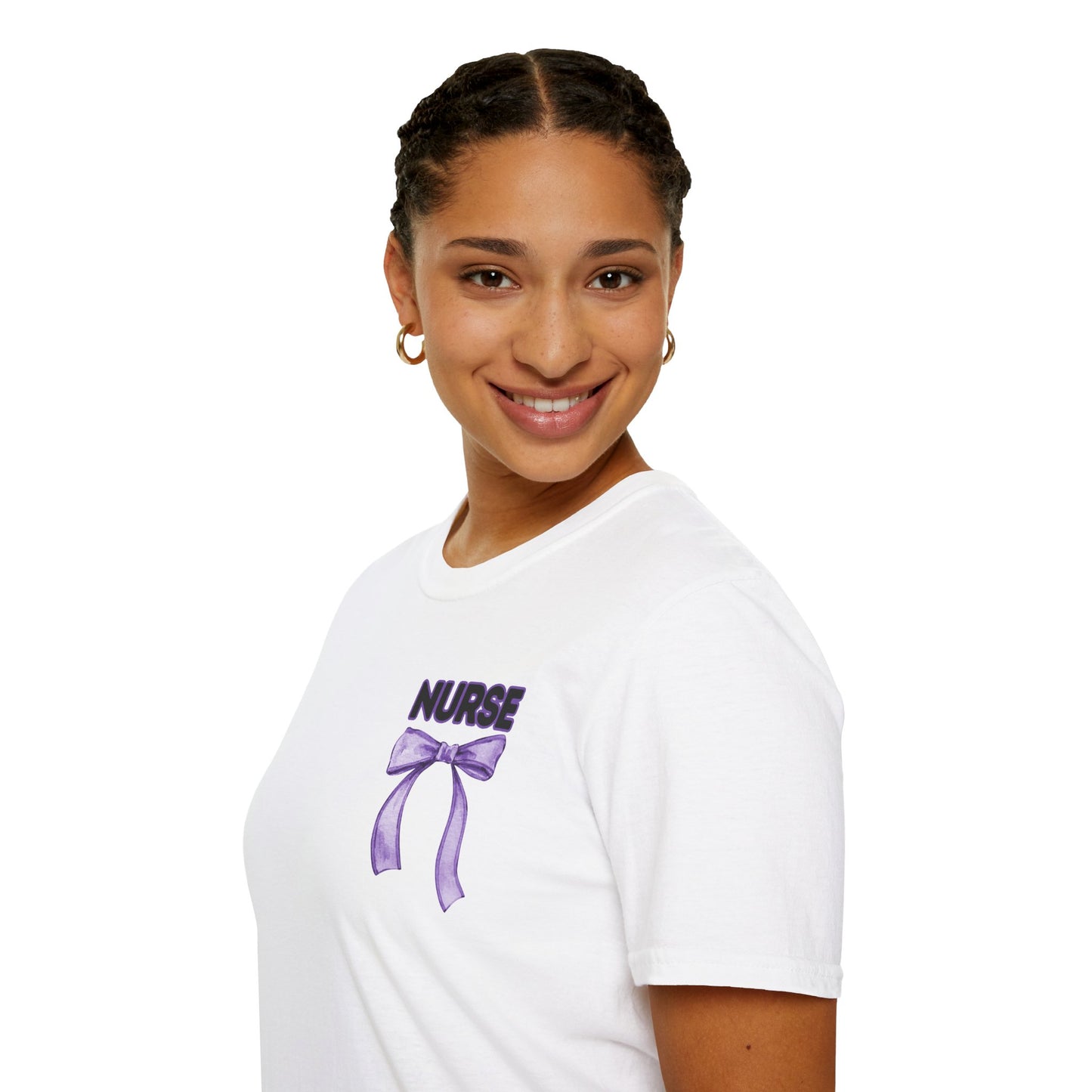OR Nurse Softstyle T-Shirt with Bow Design- Healthcare
