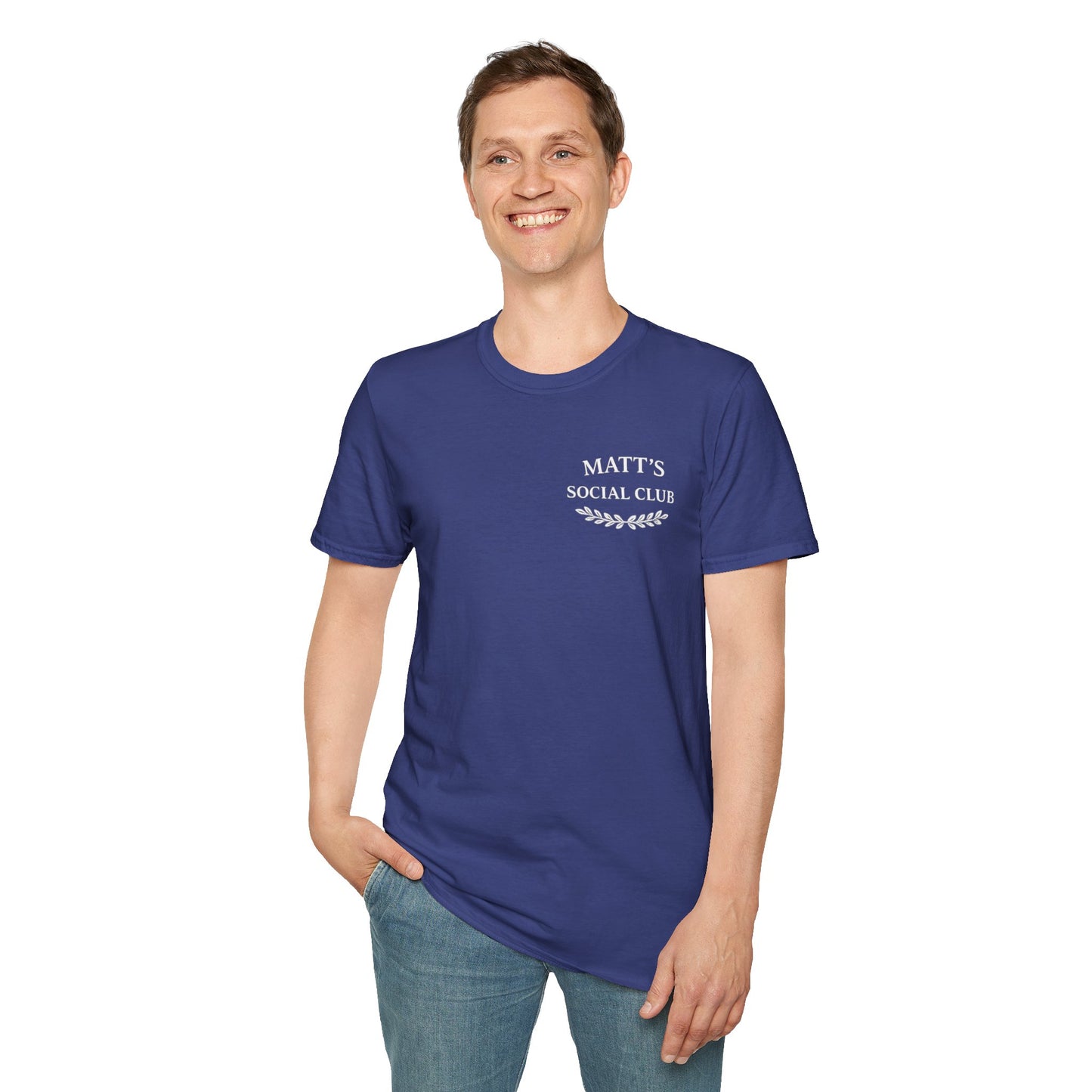 "Matt's Social Club" Soft Feel T-Shirt — Personalized