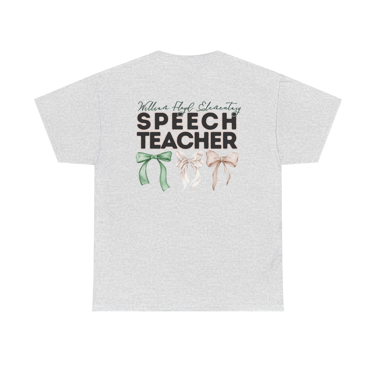 WFE Speech Teacher and Bows- Unisex Heavy Cotton Tee with Bow Design