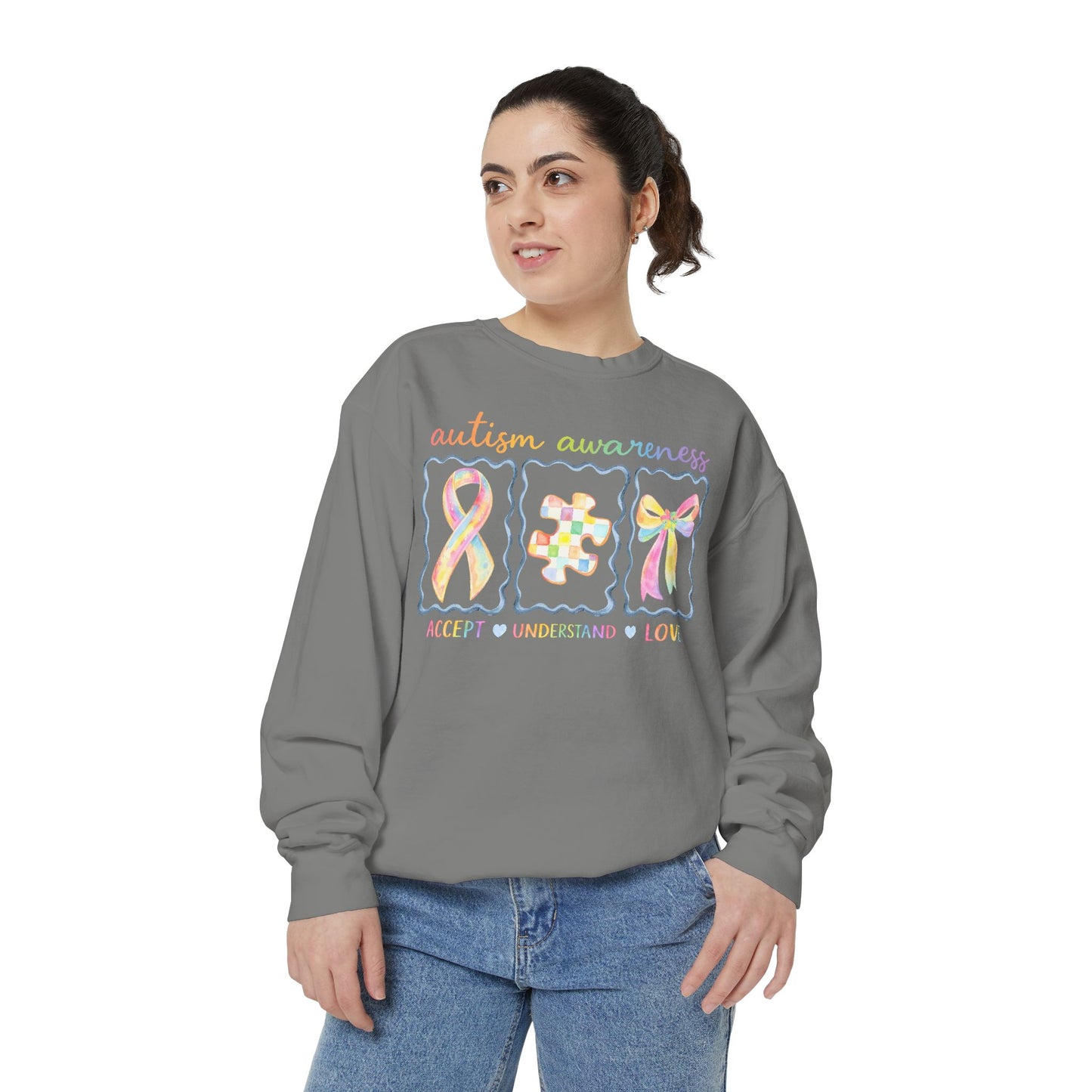 Autism Awareness Sweatshirt — "Accept Understand Love"