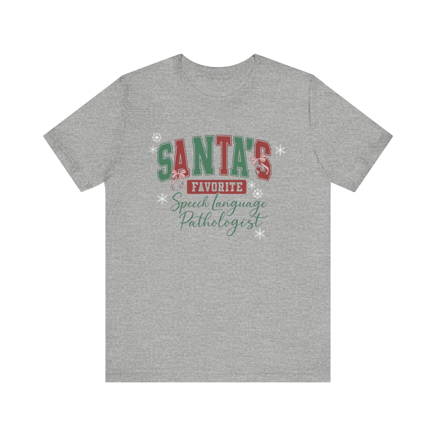 Santa's Favorite Speech Language Pathologist — Christmas Unisex T‑Shirt