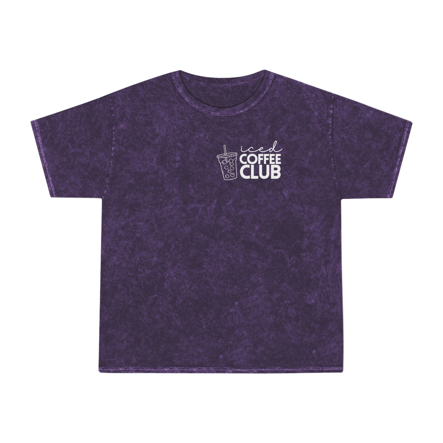 Iced Coffee Club T-Shirt | Unisex Mineral Wash Tee, Coffee Lovers Gift