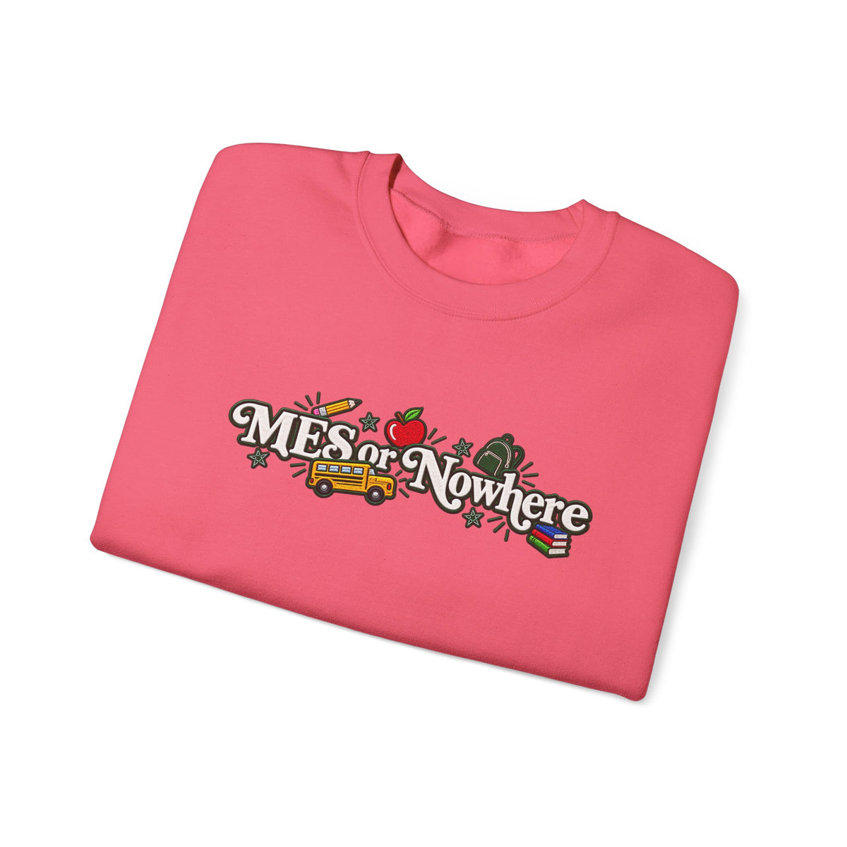"MES or Nowhere w/ School Things" - Moriches Crewneck Sweatshirt