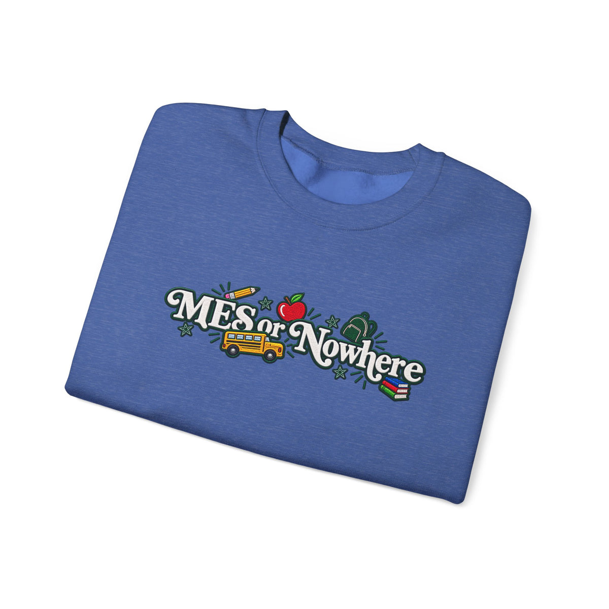 "MES or Nowhere w/ School Things" - Moriches Crewneck Sweatshirt