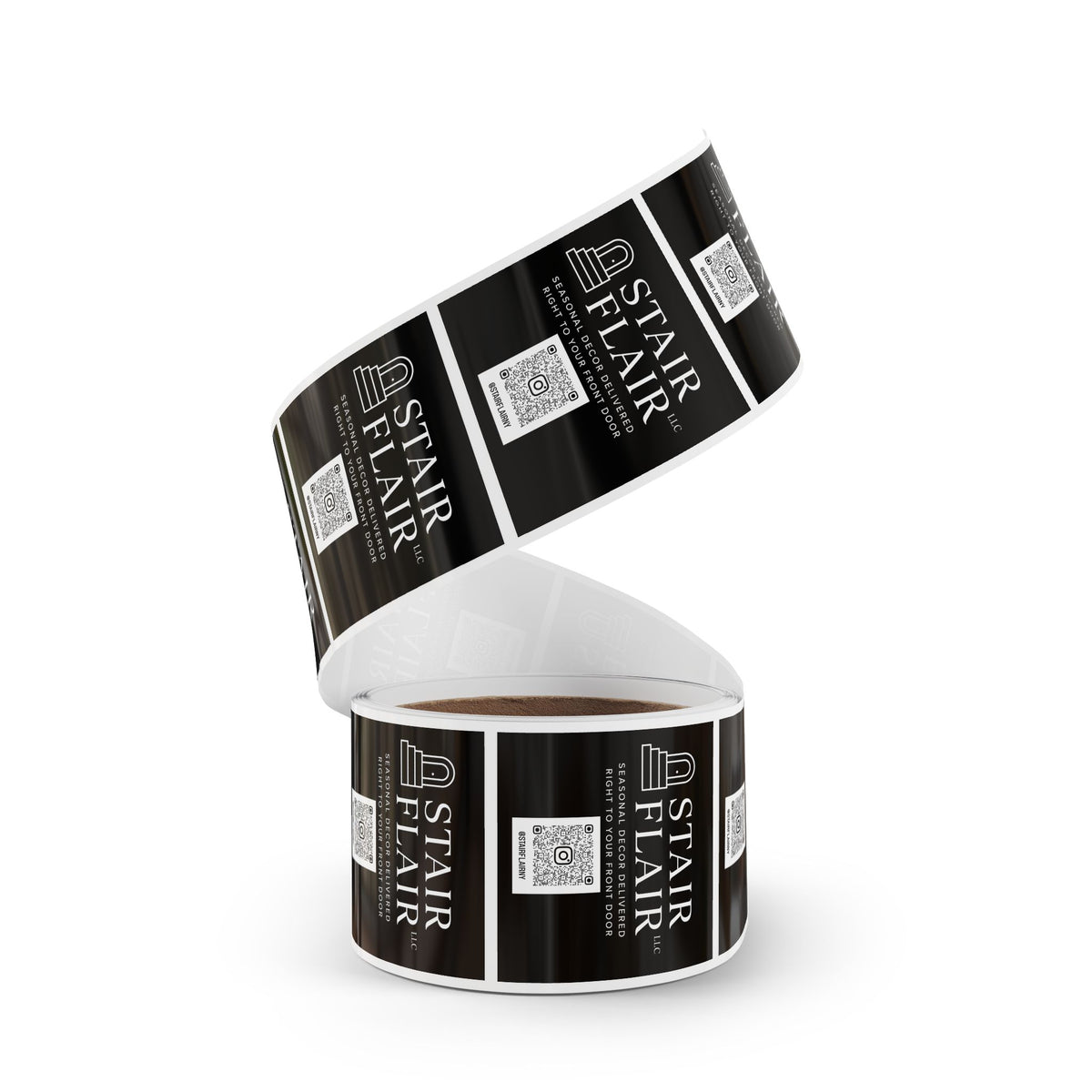 Stair Flair - Square Sticker Rolls — Personalized Branded QR Logo Labels