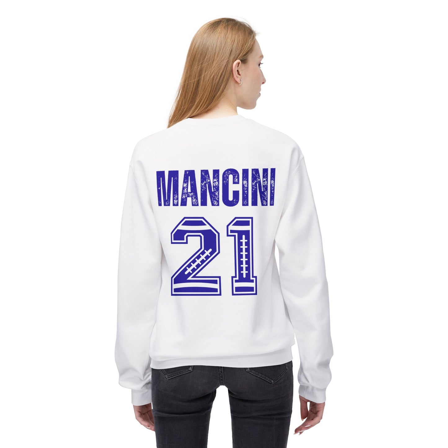 Mancini- Personalized - Sporty Football Sweatshirt for Fans, Unisex Crewneck with Team Spirit Design