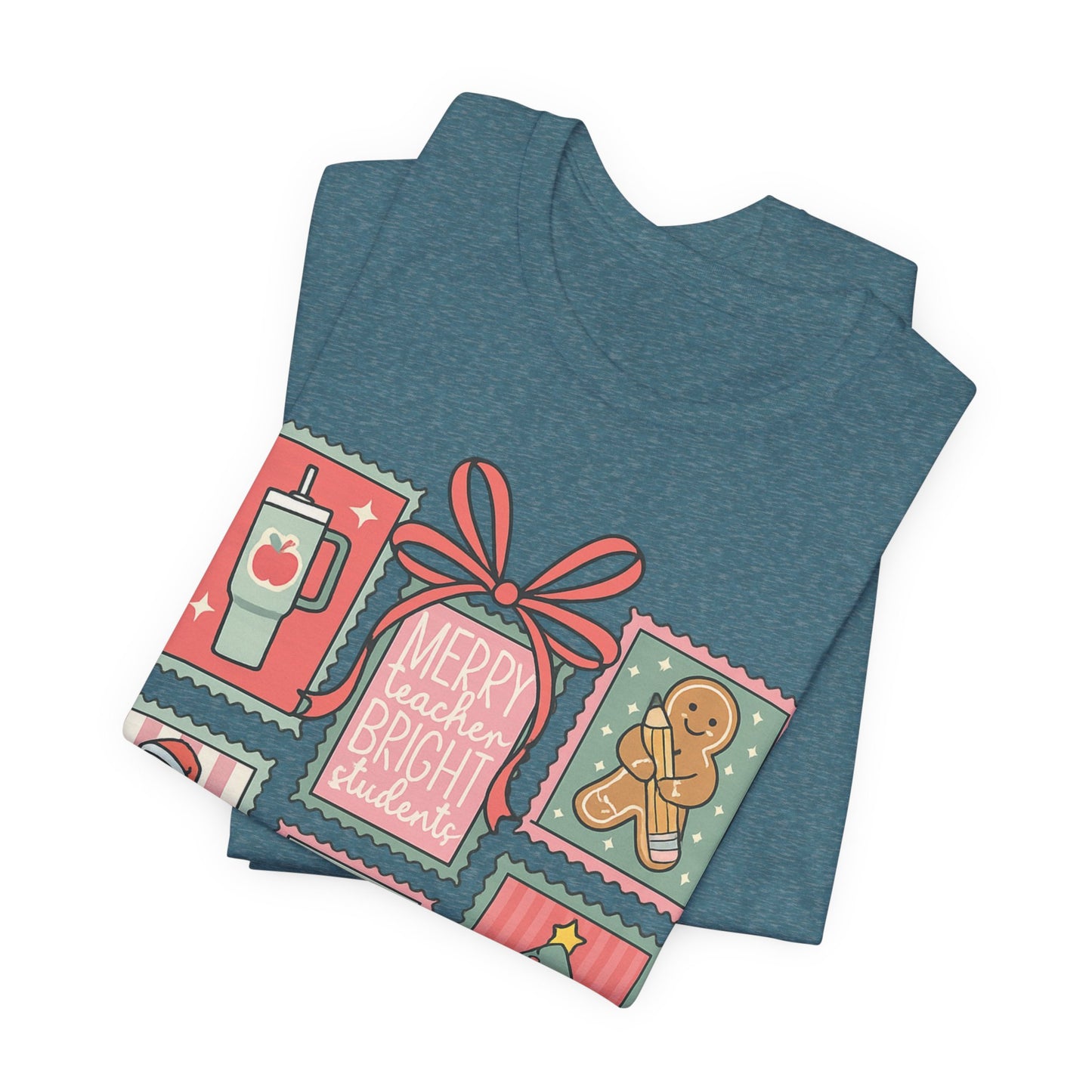 Merry Teacher, Bright Students— Christmas Unisex T‑Shirt