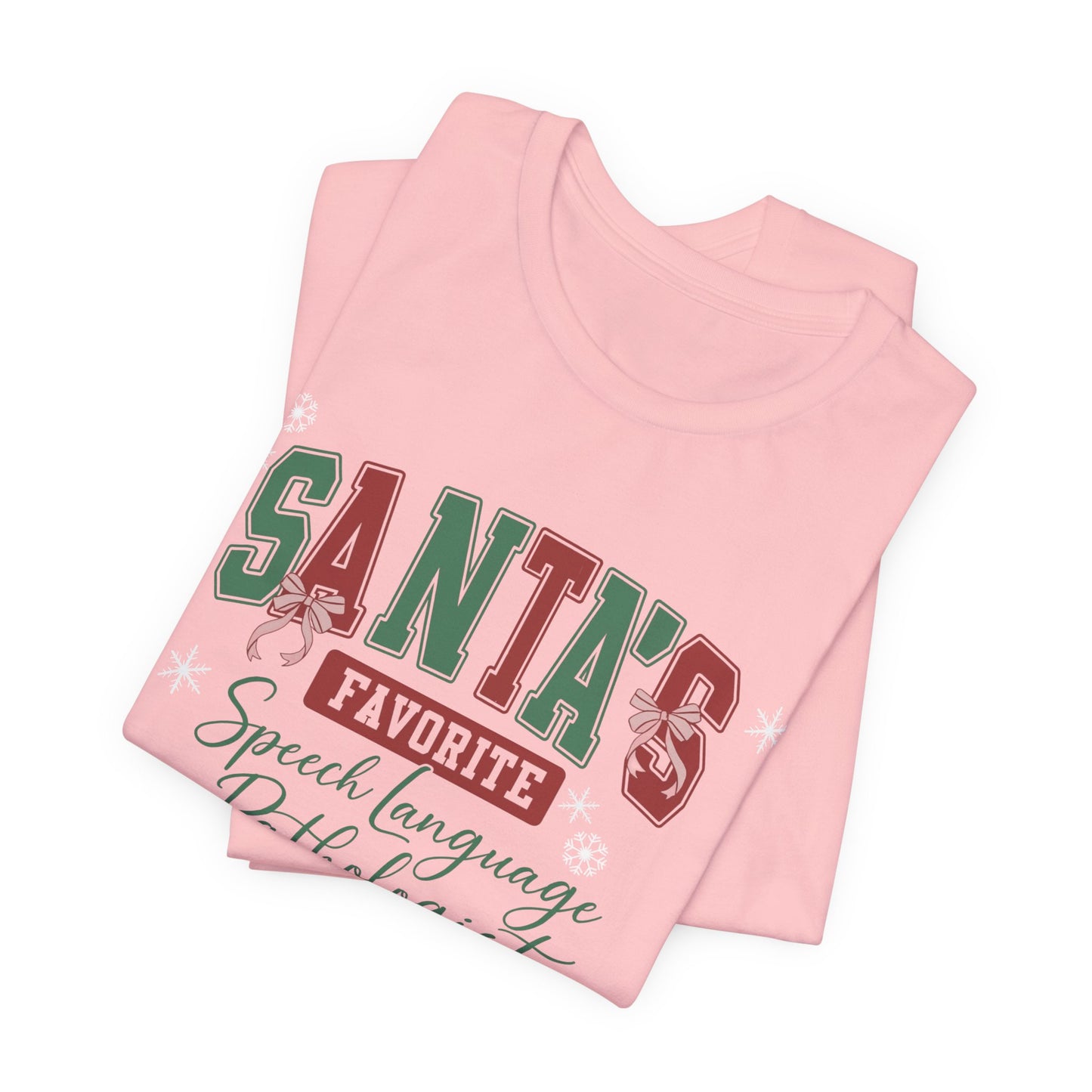 Santa's Favorite Speech Language Pathologist — Christmas Unisex T‑Shirt