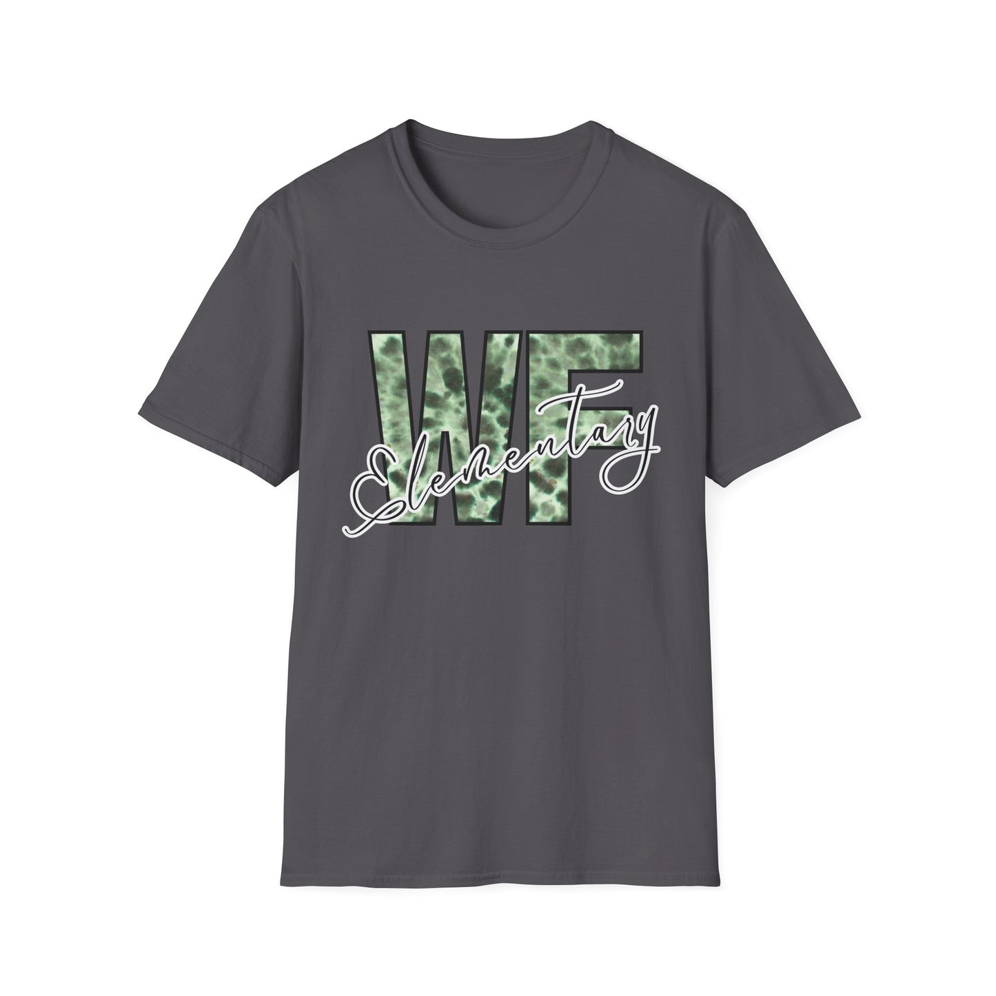 Tie Dye WFE Stylish Unisex Softstyle T-Shirt with WF Elementary Design