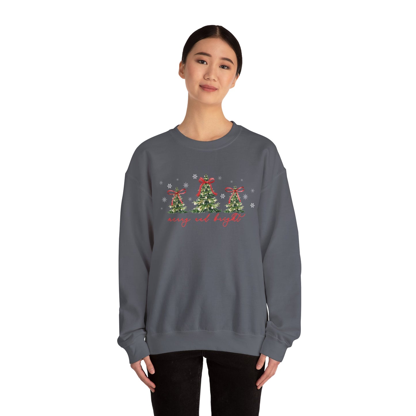 Christmas Trees "Merry and Bright" Christmas Crewneck
