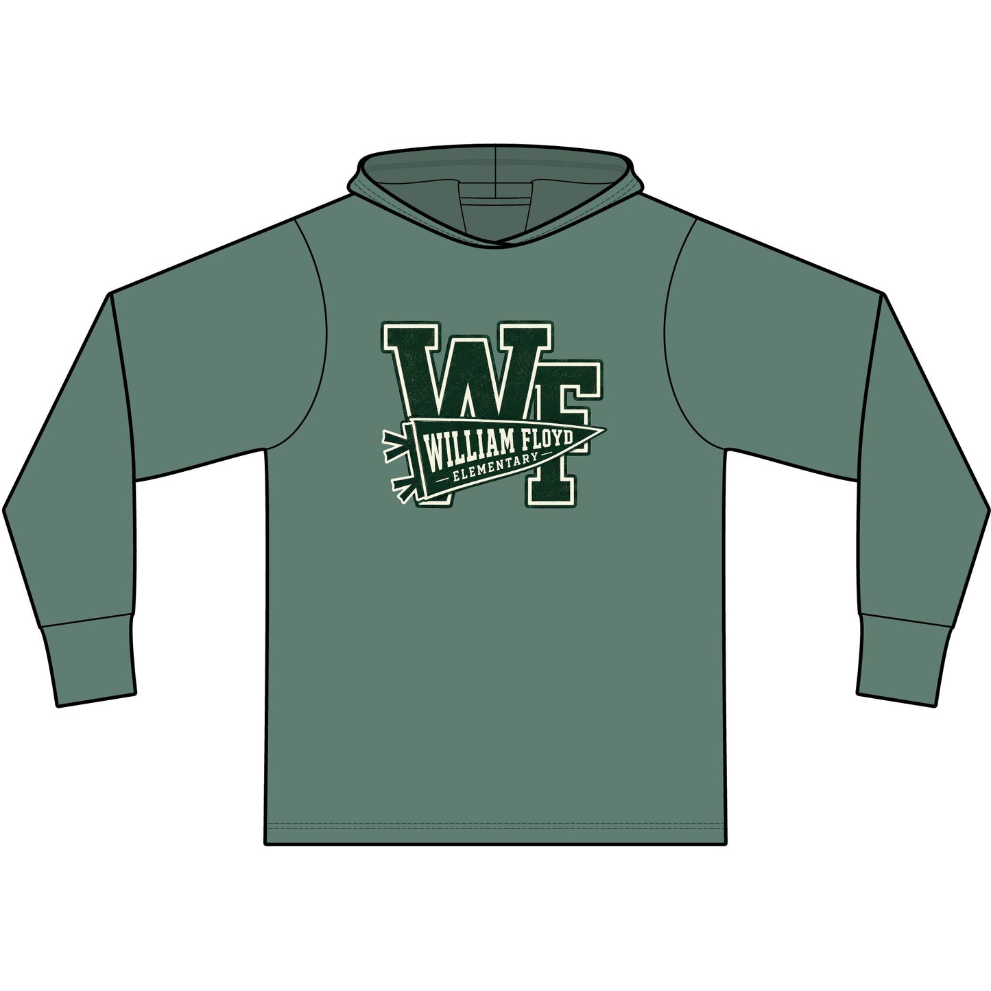 WFE Pennant Logo — Garment-Dyed Pullover Hooded Tee