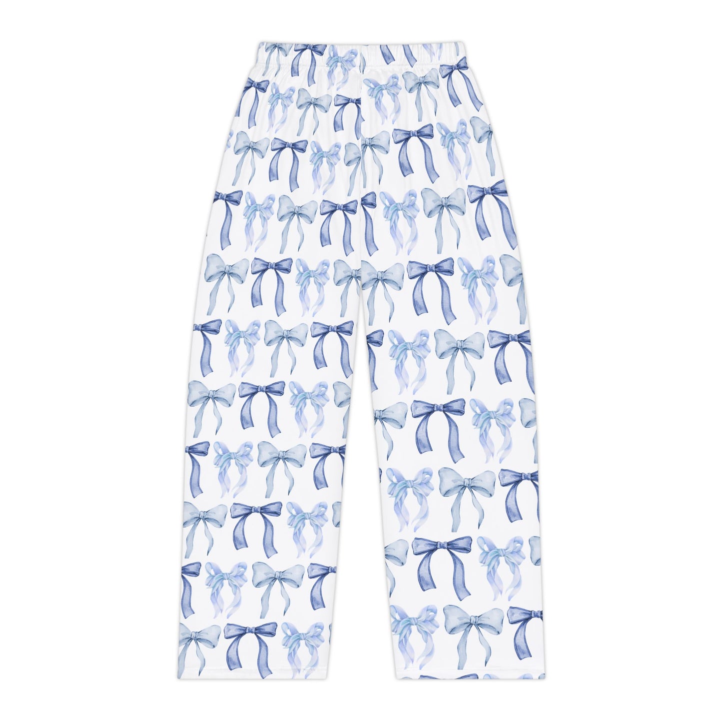 Chic Blue Bow Print Women's Pajama Pants - Motherhood- Cozy & Stylish Sleepwear