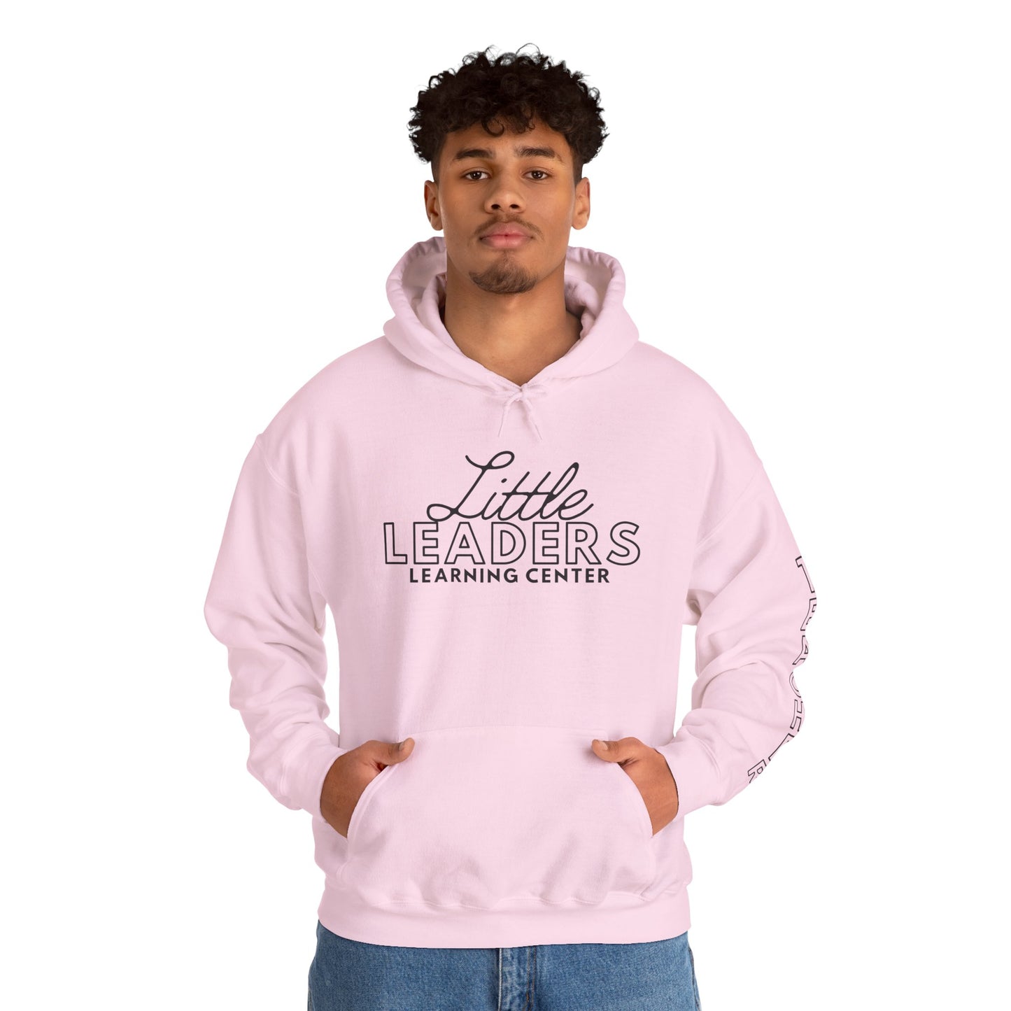 Little Leaders Teacher Simple Design Hoodie w/ Teacher on Sleeve - Cozy Unisex Sweatshirt