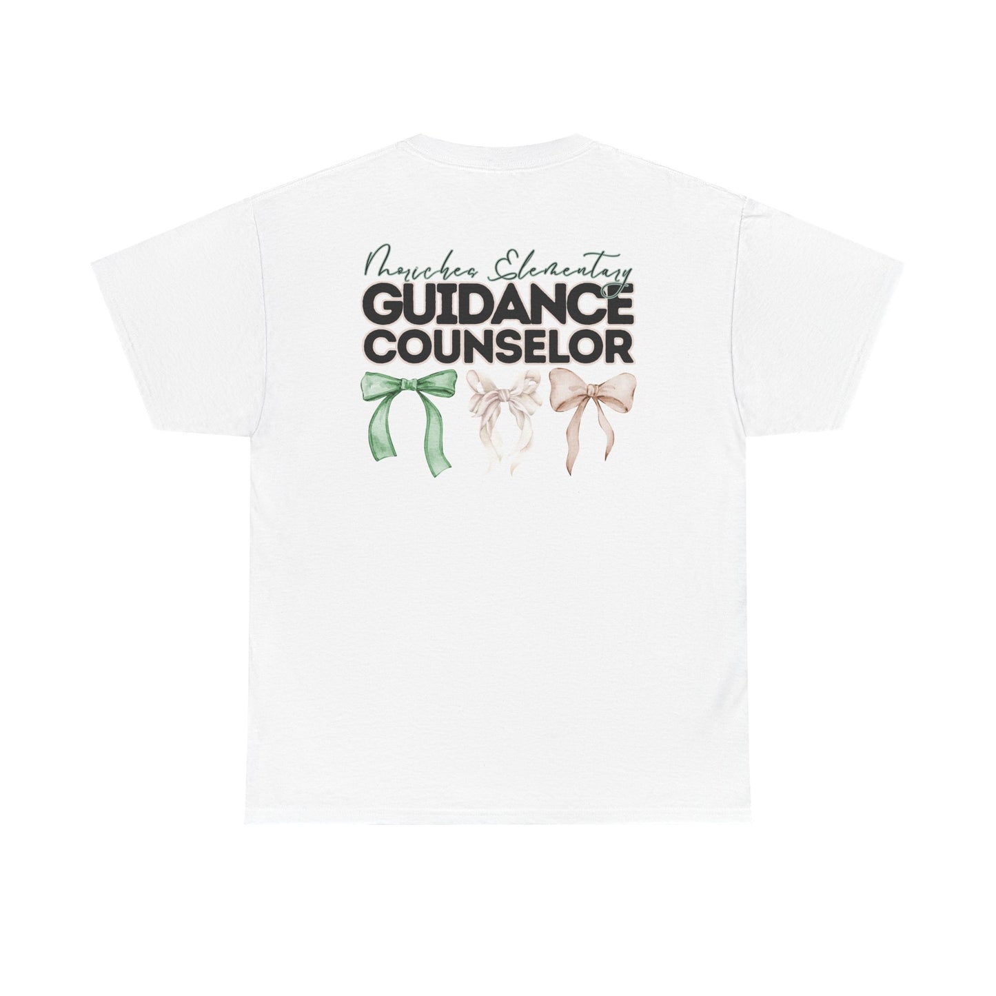 Moriches Guidance Counselor and Bows- Unisex Heavy Cotton Tee with Bow Design