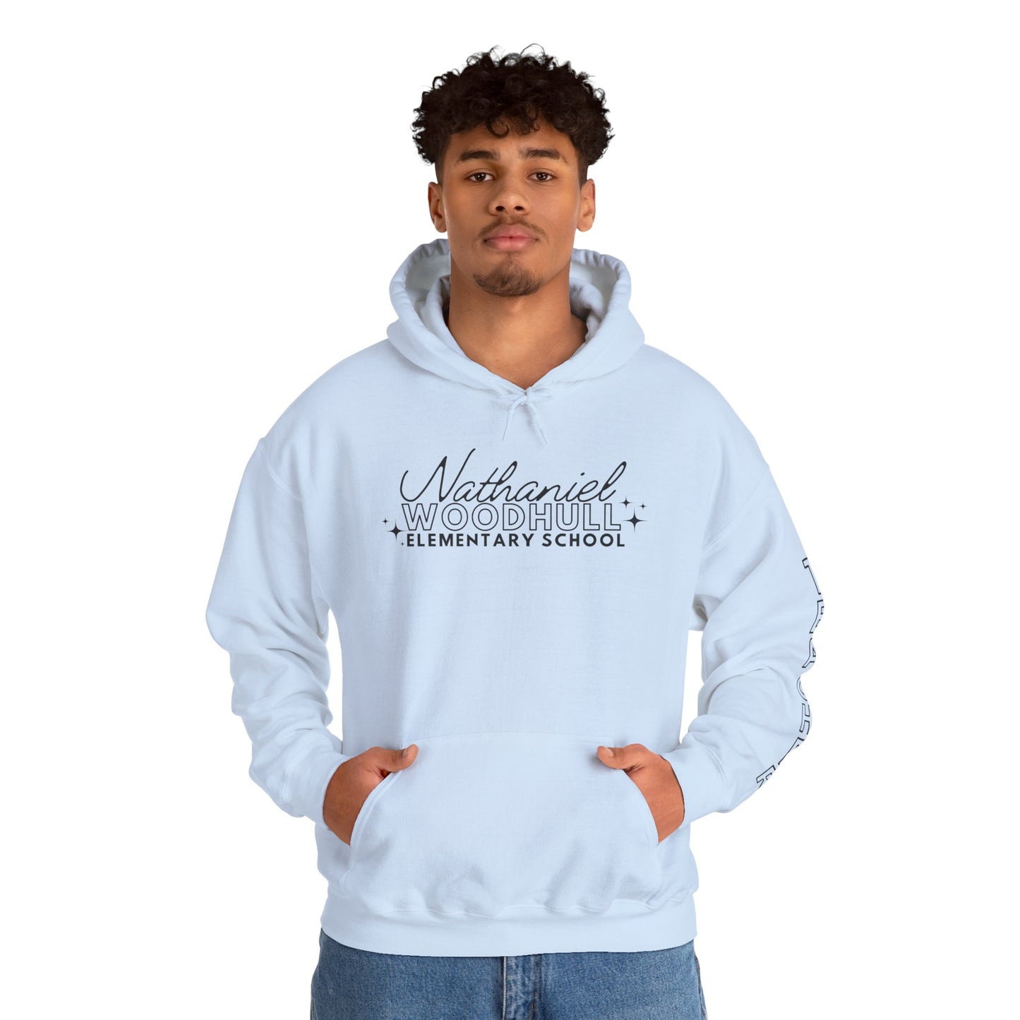 Woodhull Teacher Simple Design Hoodie w/ Teacher on Sleeve - Cozy Unisex Sweatshirt