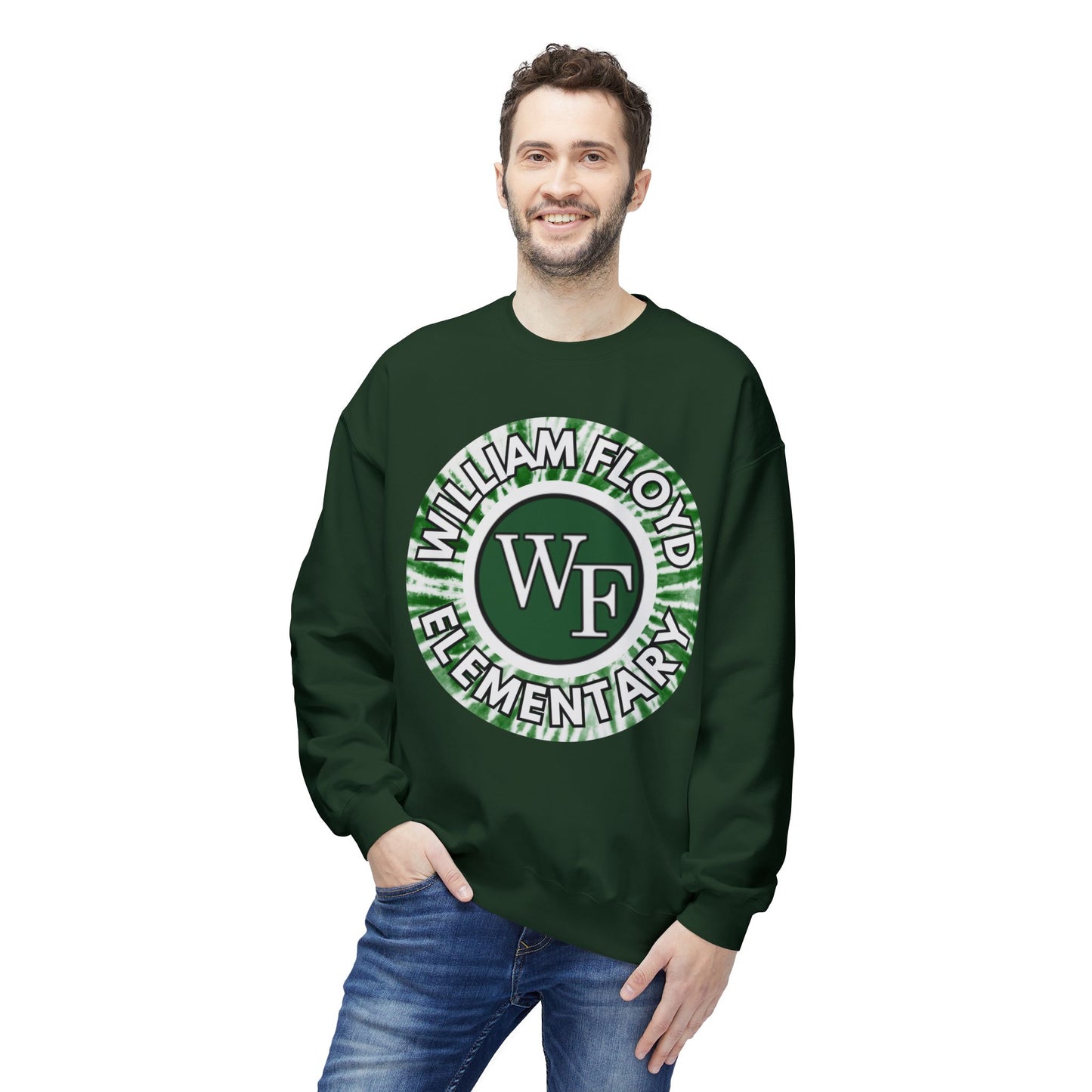 WFE Tie Dye Logo- Fleece Crewneck Sweatshirt