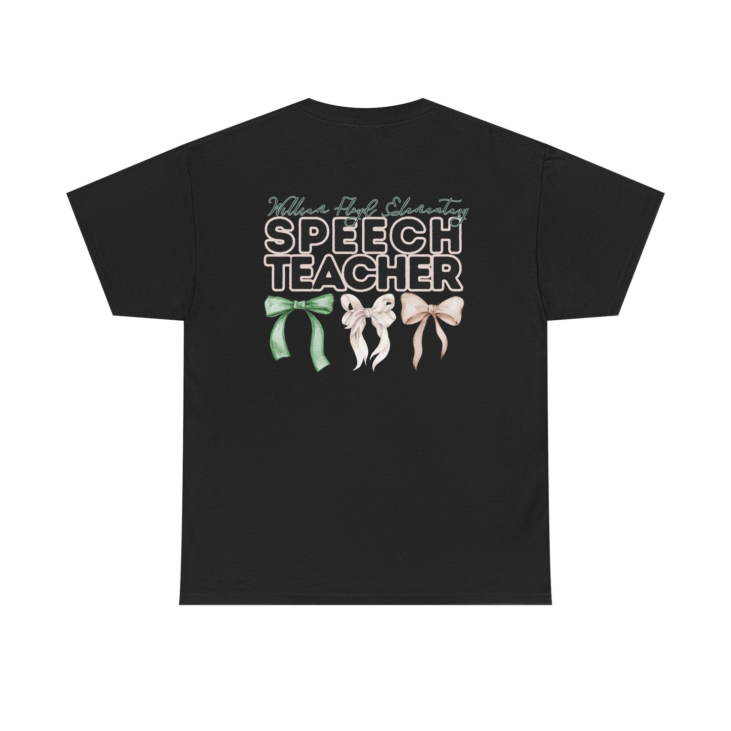 WFE Speech Teacher and Bows- Unisex Heavy Cotton Tee with Bow Design