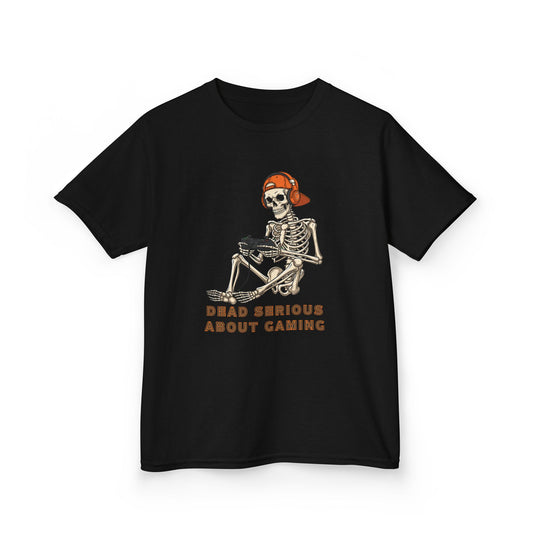 Skeleton Gaming Tee for Kids | Halloween Youth T-Shirt
