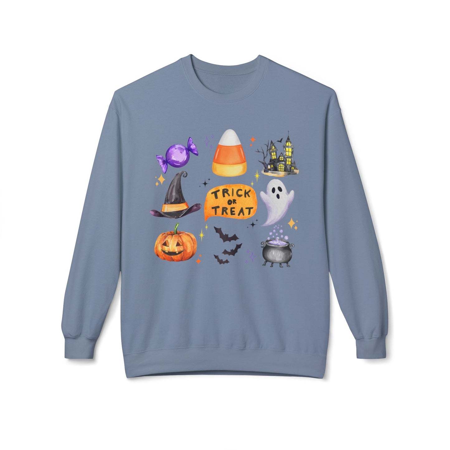 Trick or Treat- Unisex Midweight Softstyle Fleece Crewneck Sweatshirt