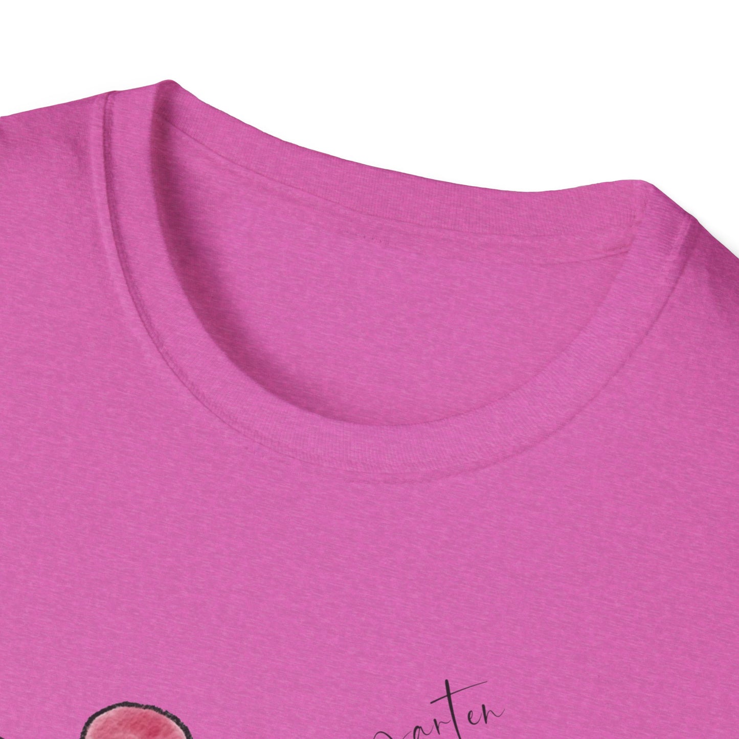 Kindergarten-Checkered Bow + Pencil- Teacher Tee- Softstyle Unisex Tee