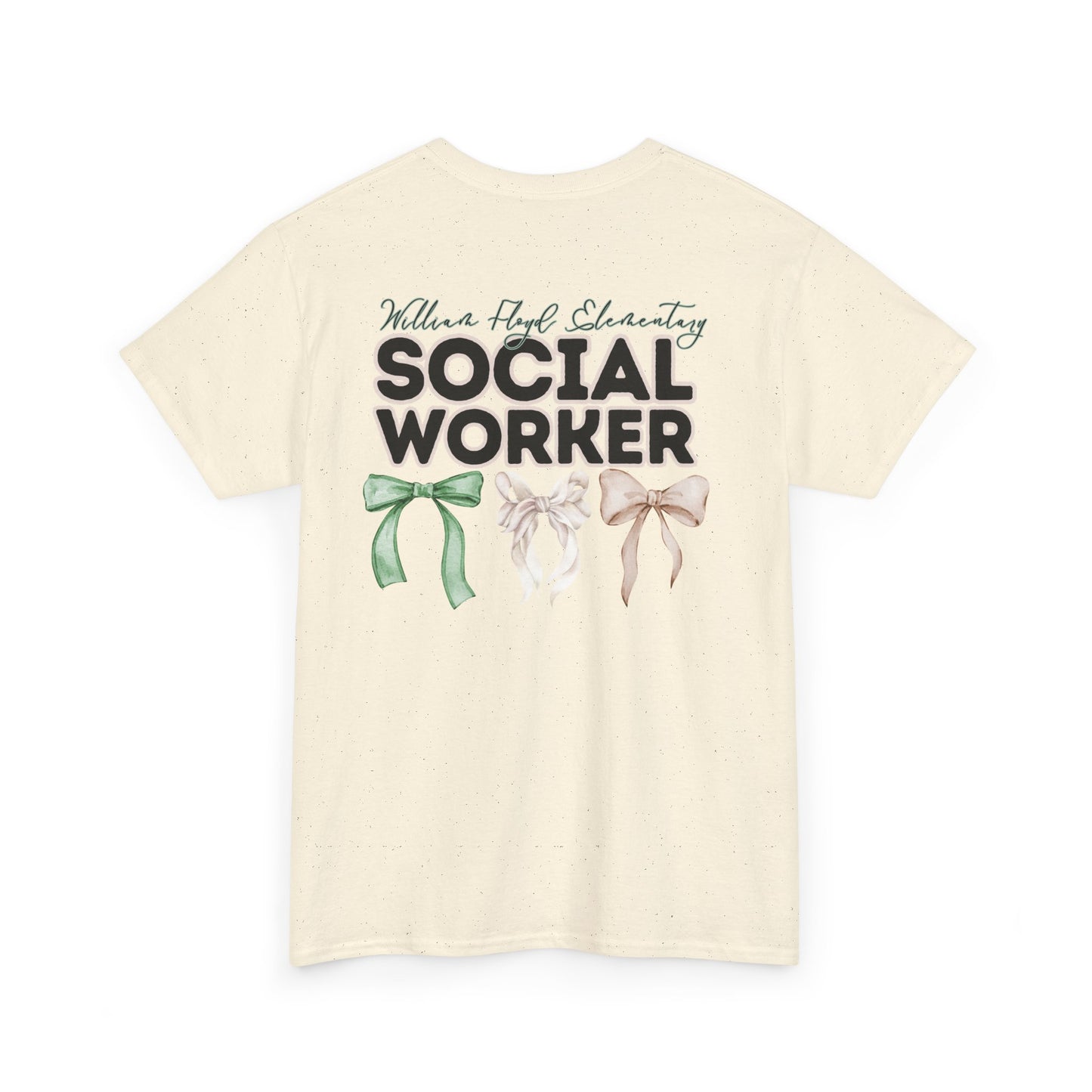 WFE Social Worker and Bows- Unisex Heavy Cotton Tee with Bow Design