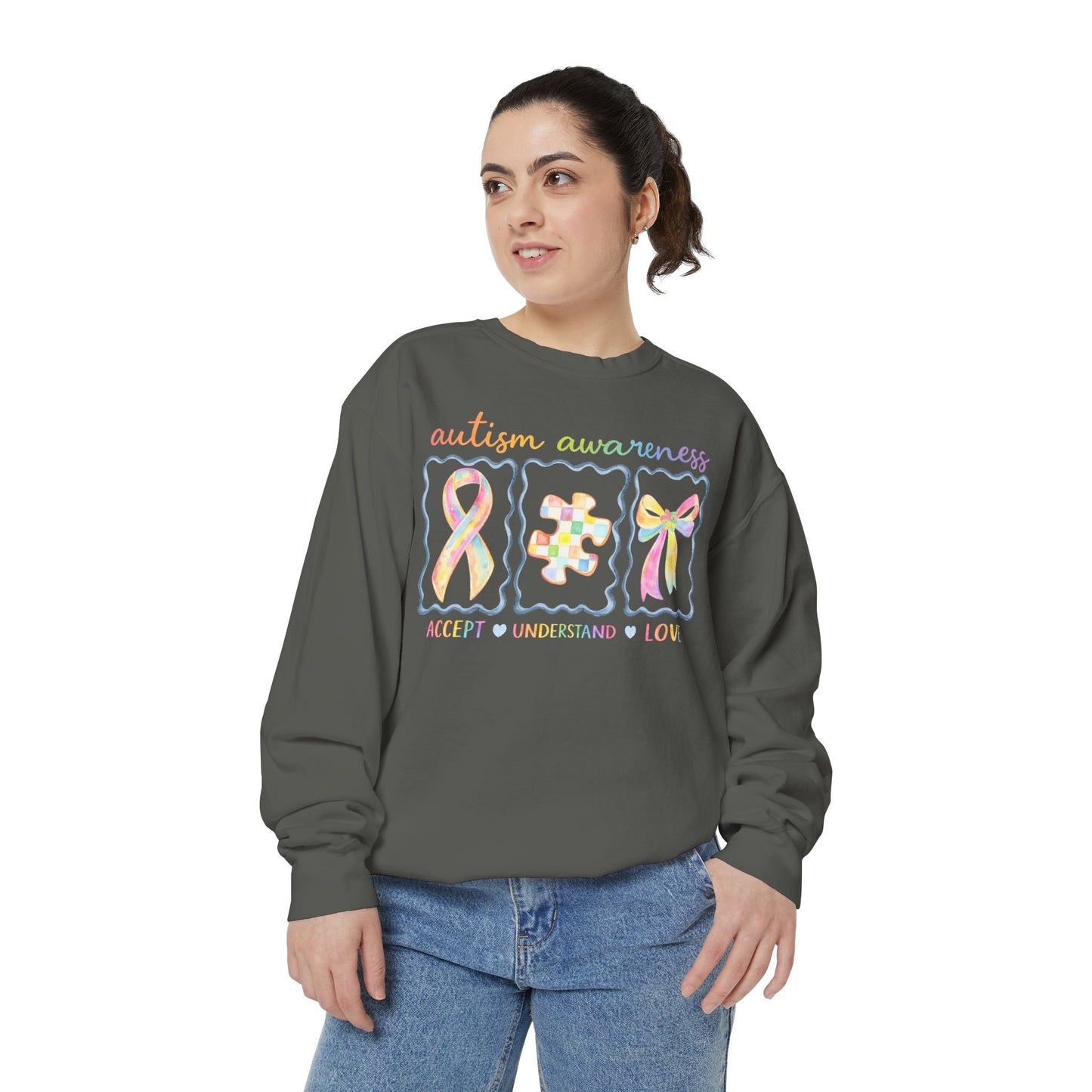 Autism Awareness Sweatshirt — "Accept Understand Love"