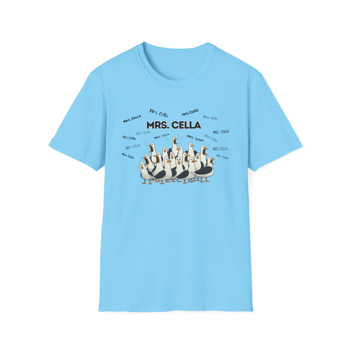 Mrs. Cella- Seagull Crew Graphic T-Shirt — Personalized