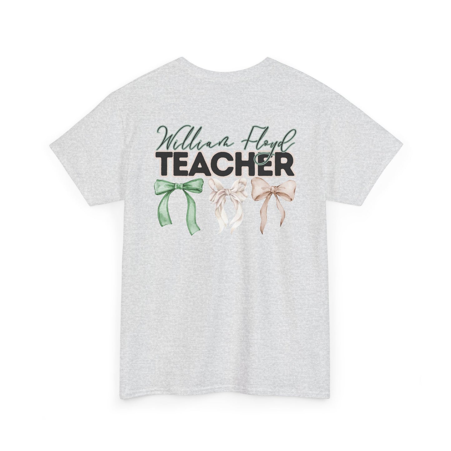 Floyd Strong Teacher and Bows- Unisex Heavy Cotton Tee with Bow Design