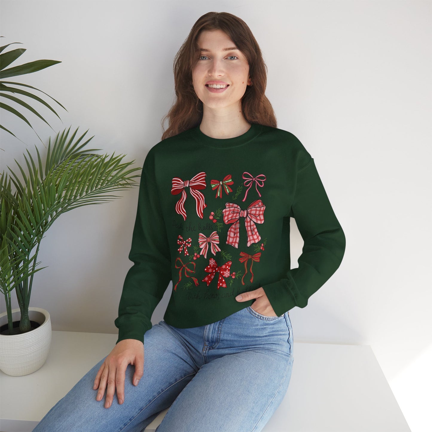 Holly Jolly Bows Christmas Crewneck