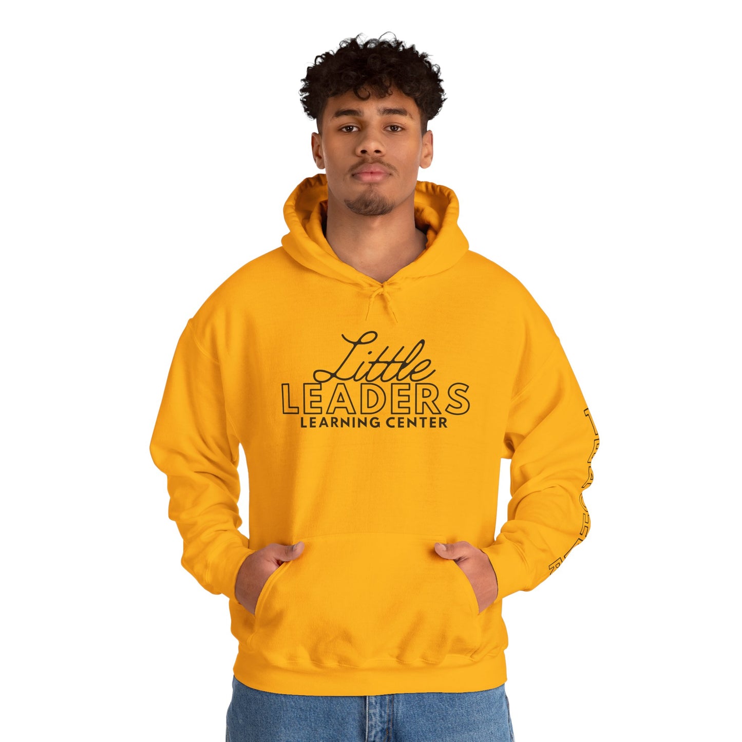 Little Leaders Teacher Simple Design Hoodie w/ Teacher on Sleeve - Cozy Unisex Sweatshirt