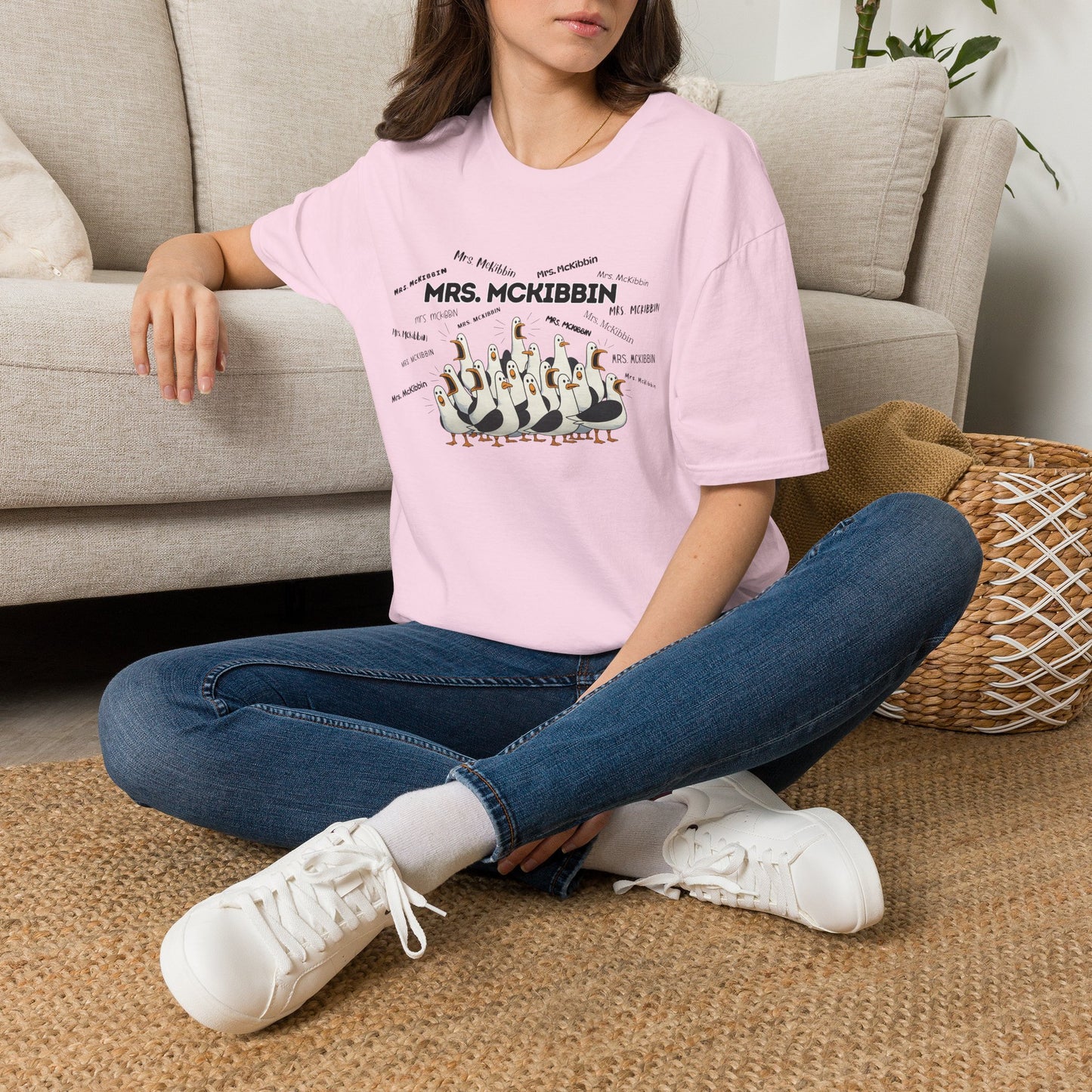 Mrs. McKibbin- Seagull Crew Graphic T-Shirt — Personalized