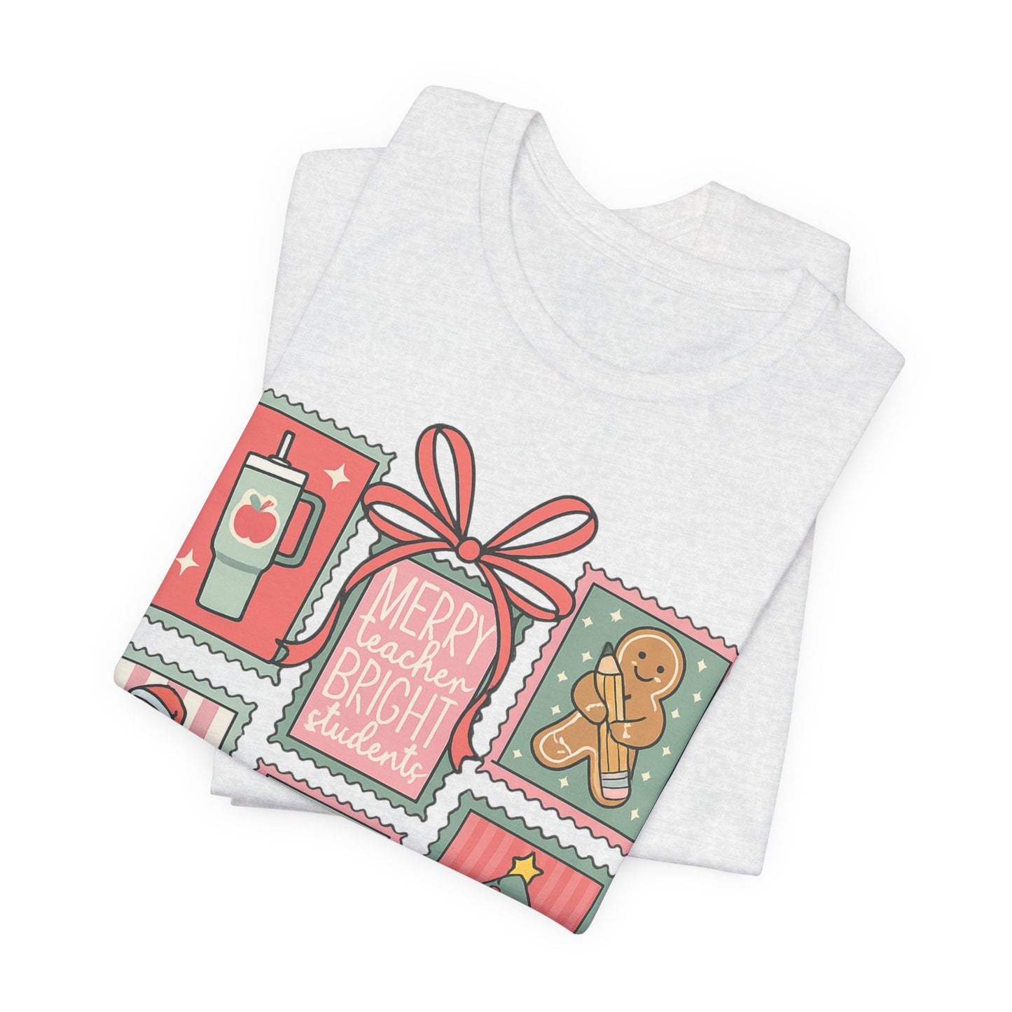 Merry Teacher, Bright Students— Christmas Unisex T‑Shirt