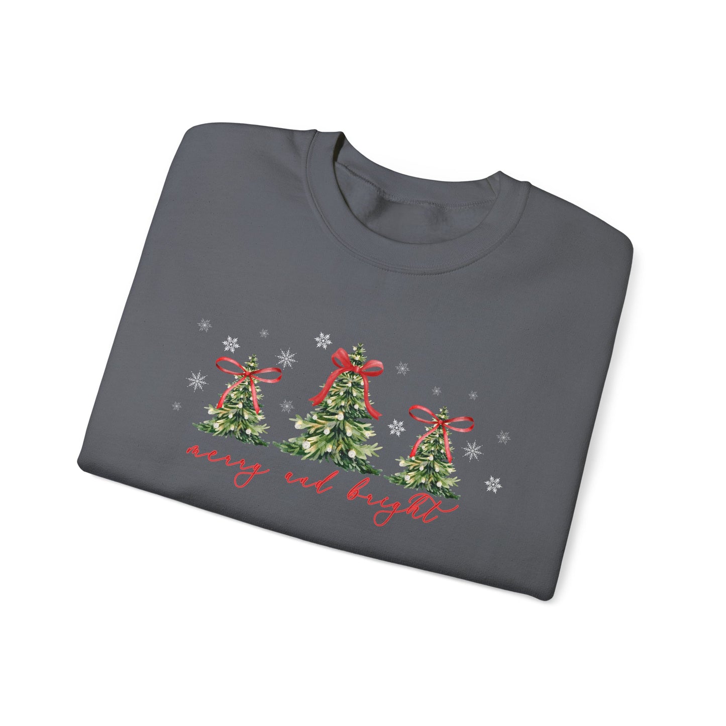 Christmas Trees "Merry and Bright" Christmas Crewneck