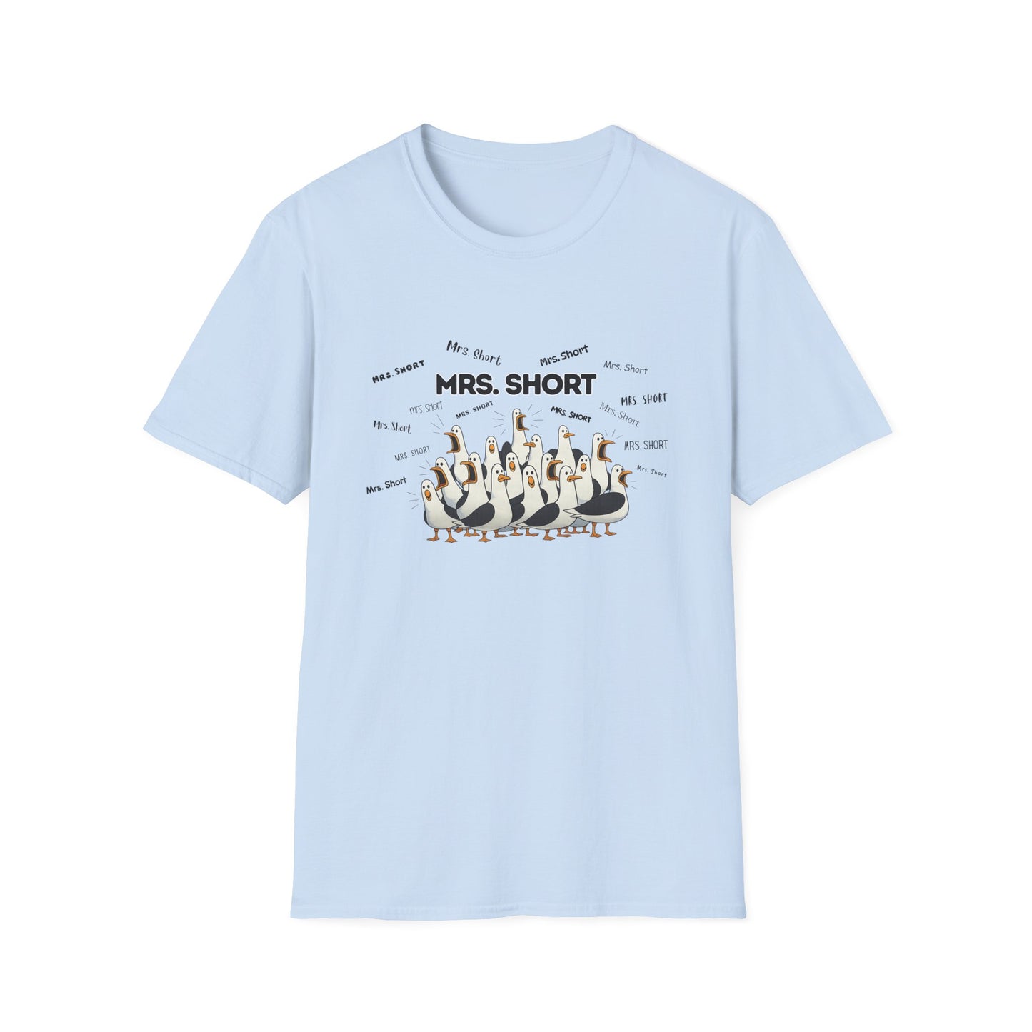 Mrs. Short - Seagull Crew Graphic T-Shirt — Personalized