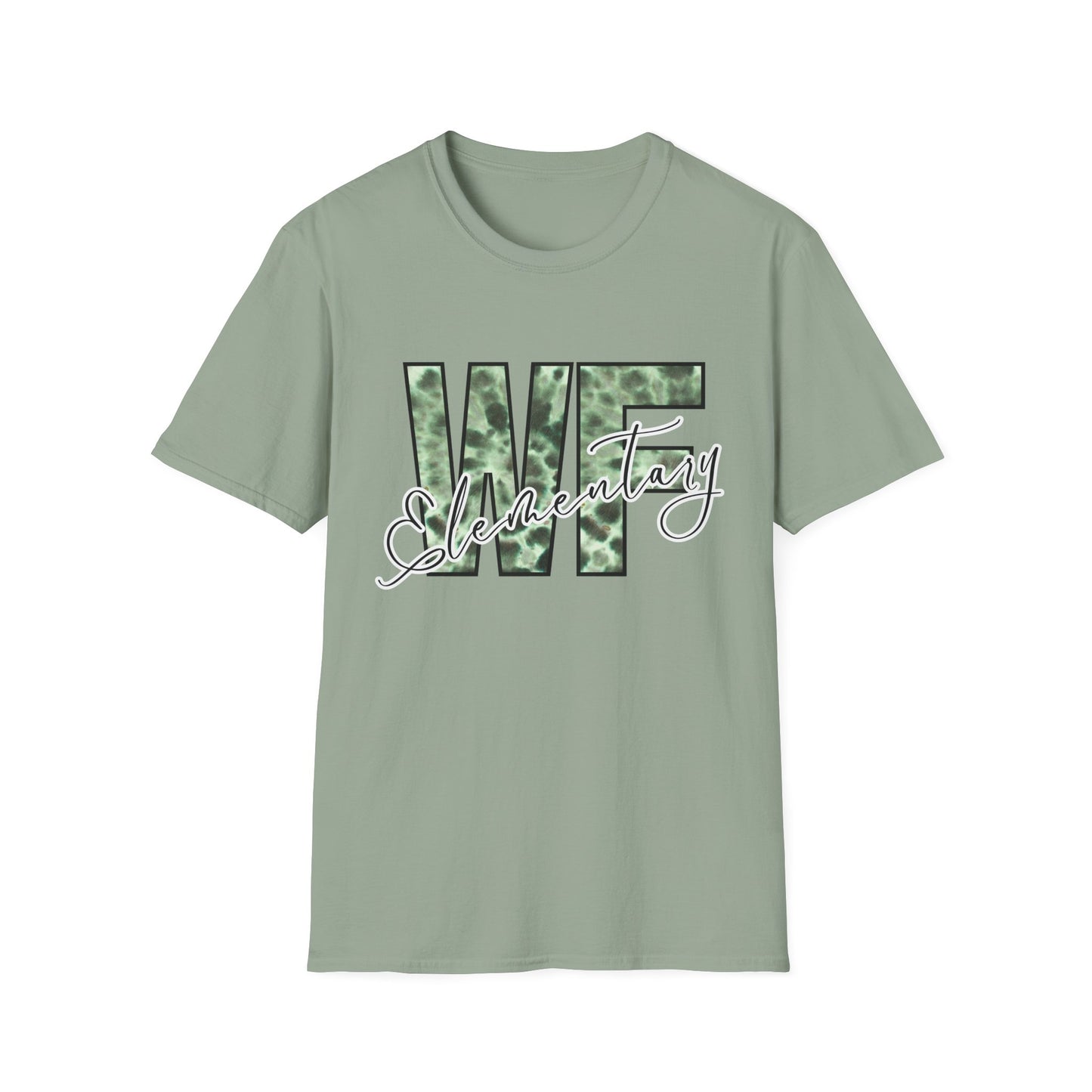 Tie Dye WFE Stylish Unisex Softstyle T-Shirt with WF Elementary Design