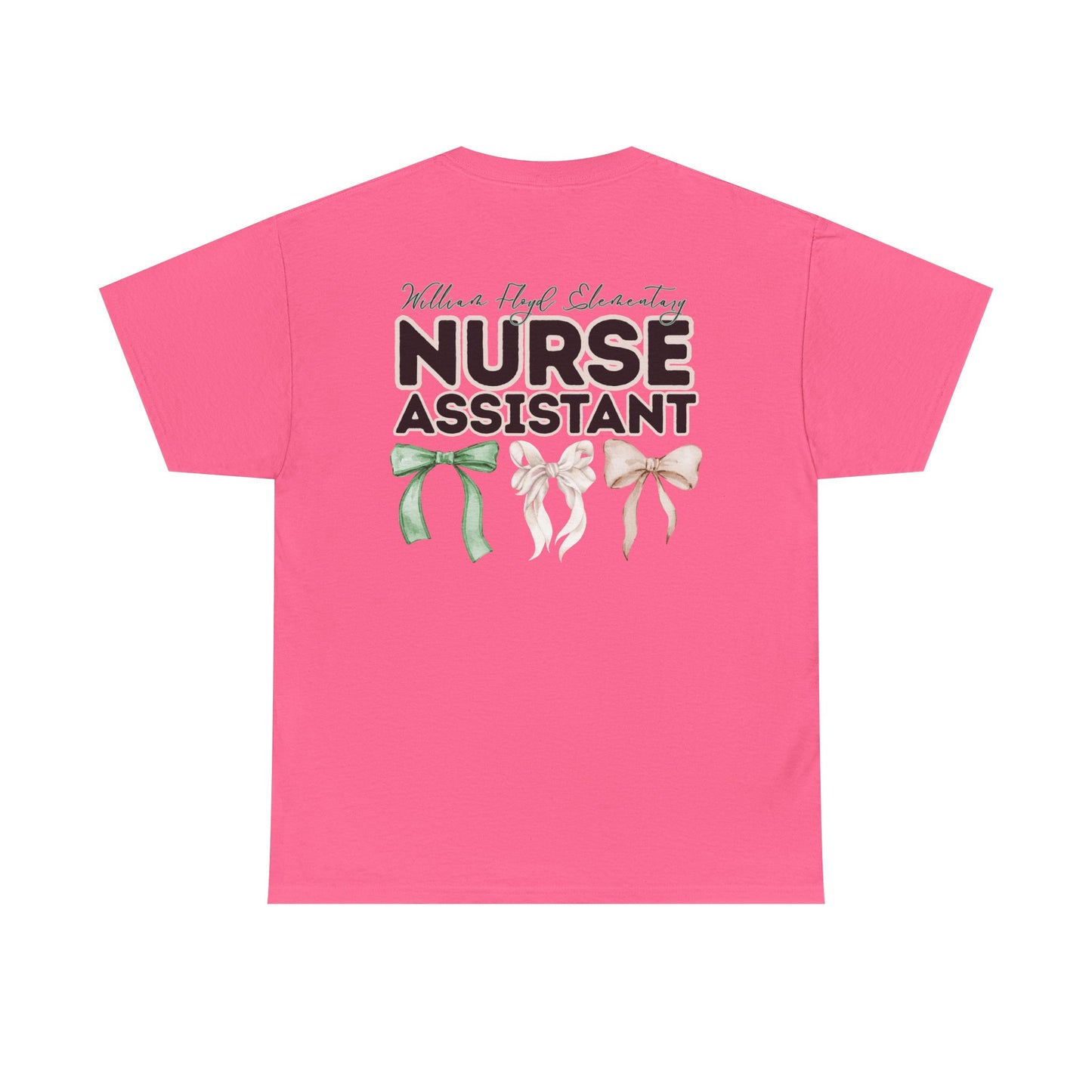 WFE Nurse Assistant and Bows- Unisex Heavy Cotton Tee with Bow Design