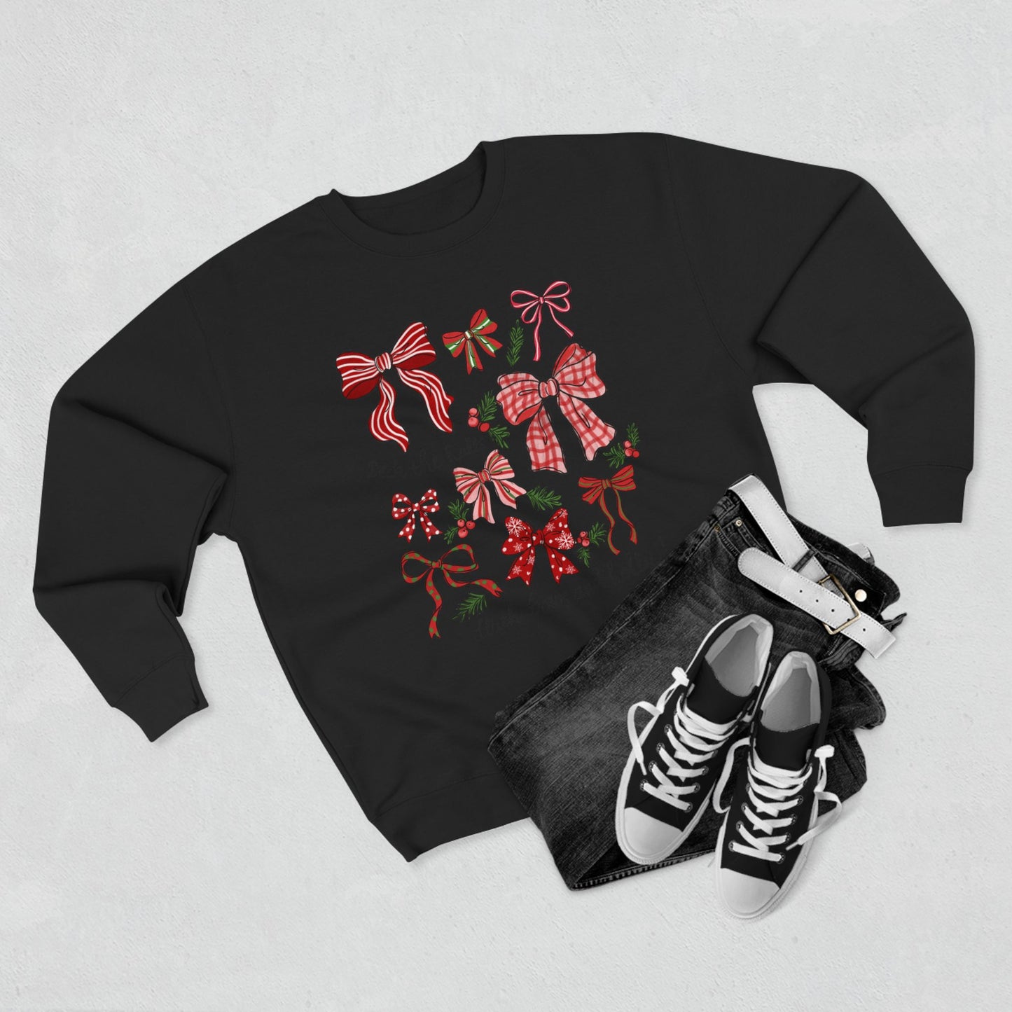 Holly Jolly Bows-Unisex Crewneck Sweatshirt- Christmas