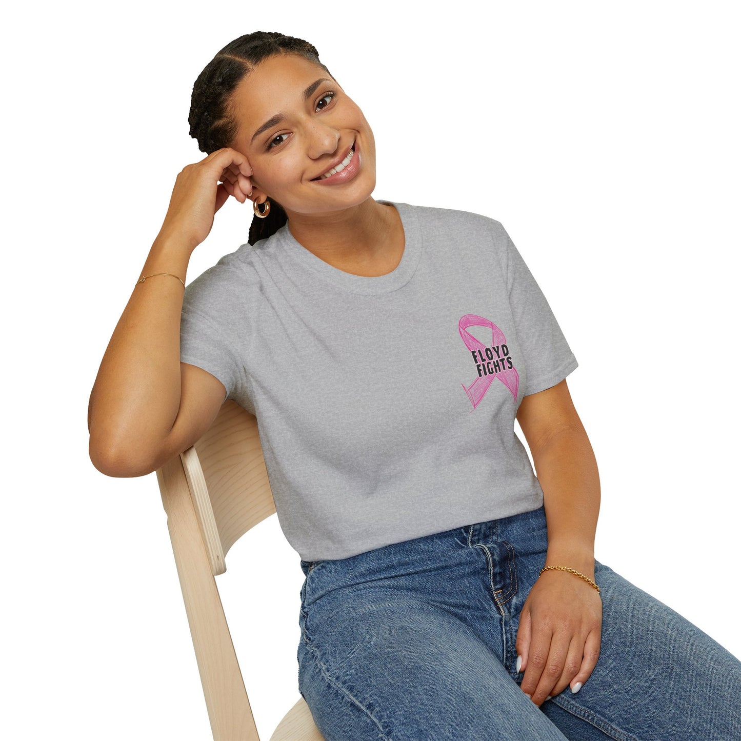 FLOYD FIGHTS Ribbon Breast Cancer Awareness T-Shirt | Softstyle Tee