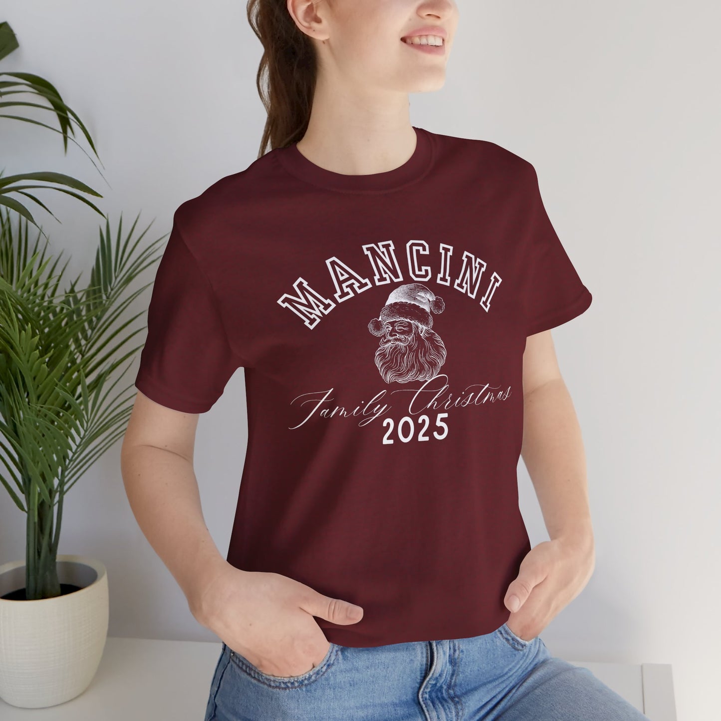 FAMILY NAME- SANTA- Personalized- Unisex Jersey Short Sleeve Tee