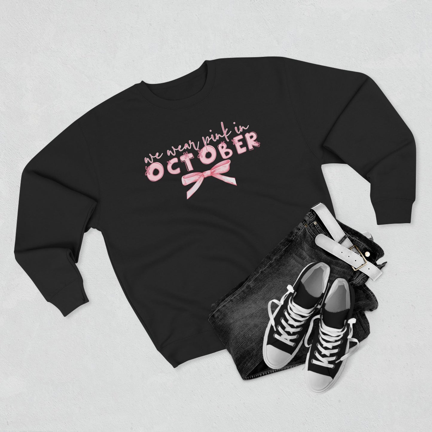 We Wear Pink in October- Awareness Unisex Crewneck Sweatshirt