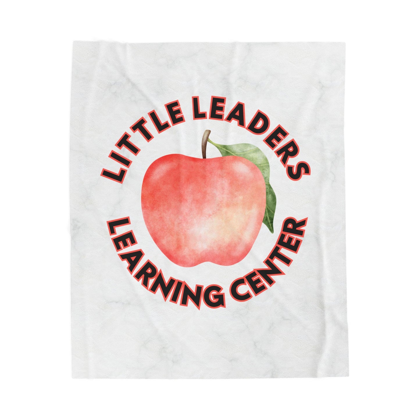 Little Leaders Apple Design Velveteen Plush Blanket - Cozy Plush Throw