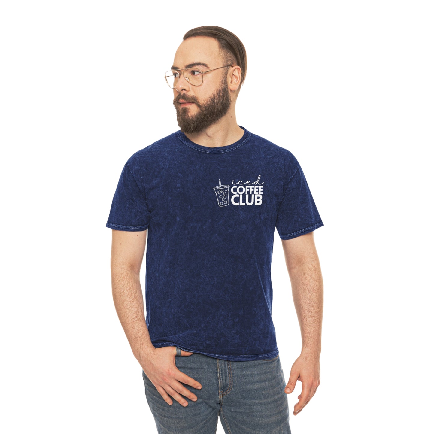 Iced Coffee Club T-Shirt | Unisex Mineral Wash Tee, Coffee Lovers Gift